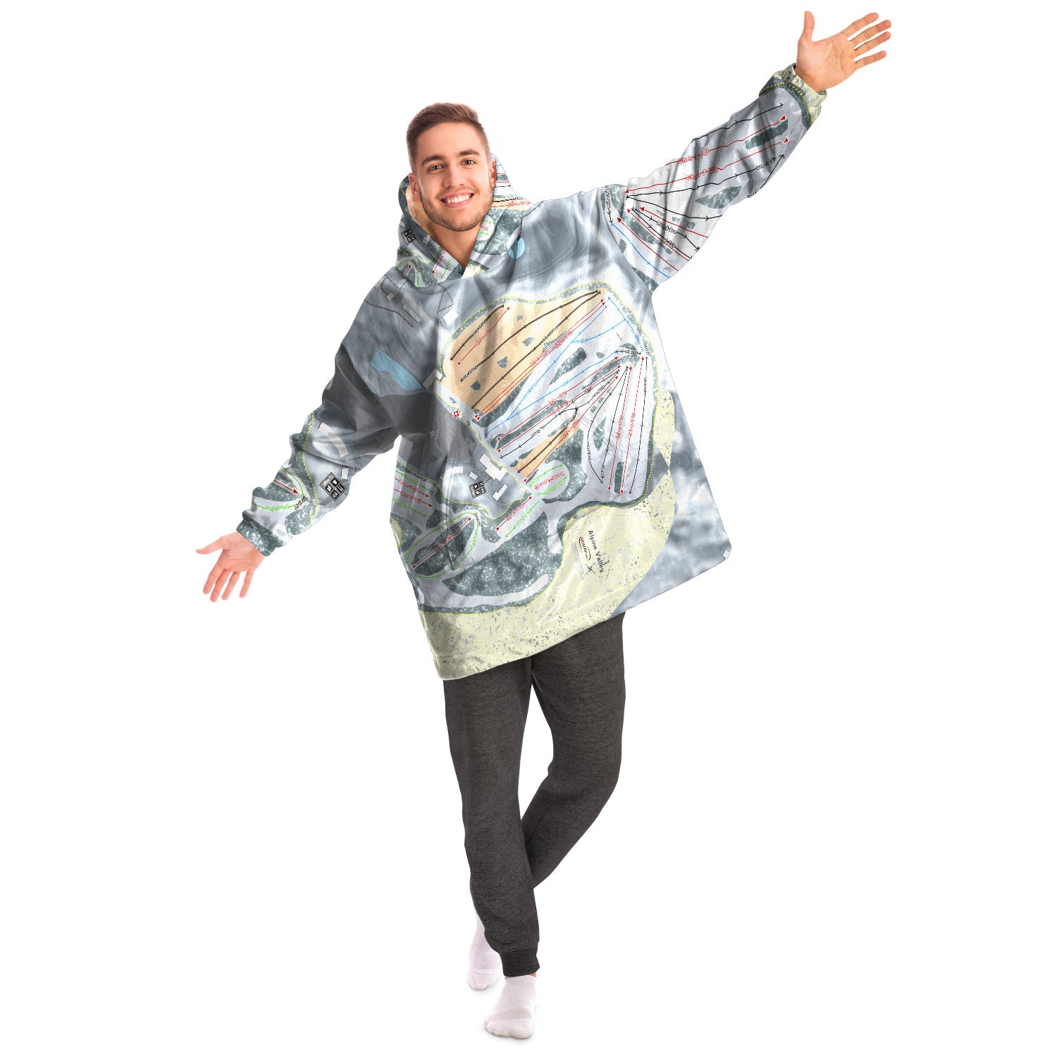 Alpine Valley, Michigan Ski Trail Map Snug Hoodie