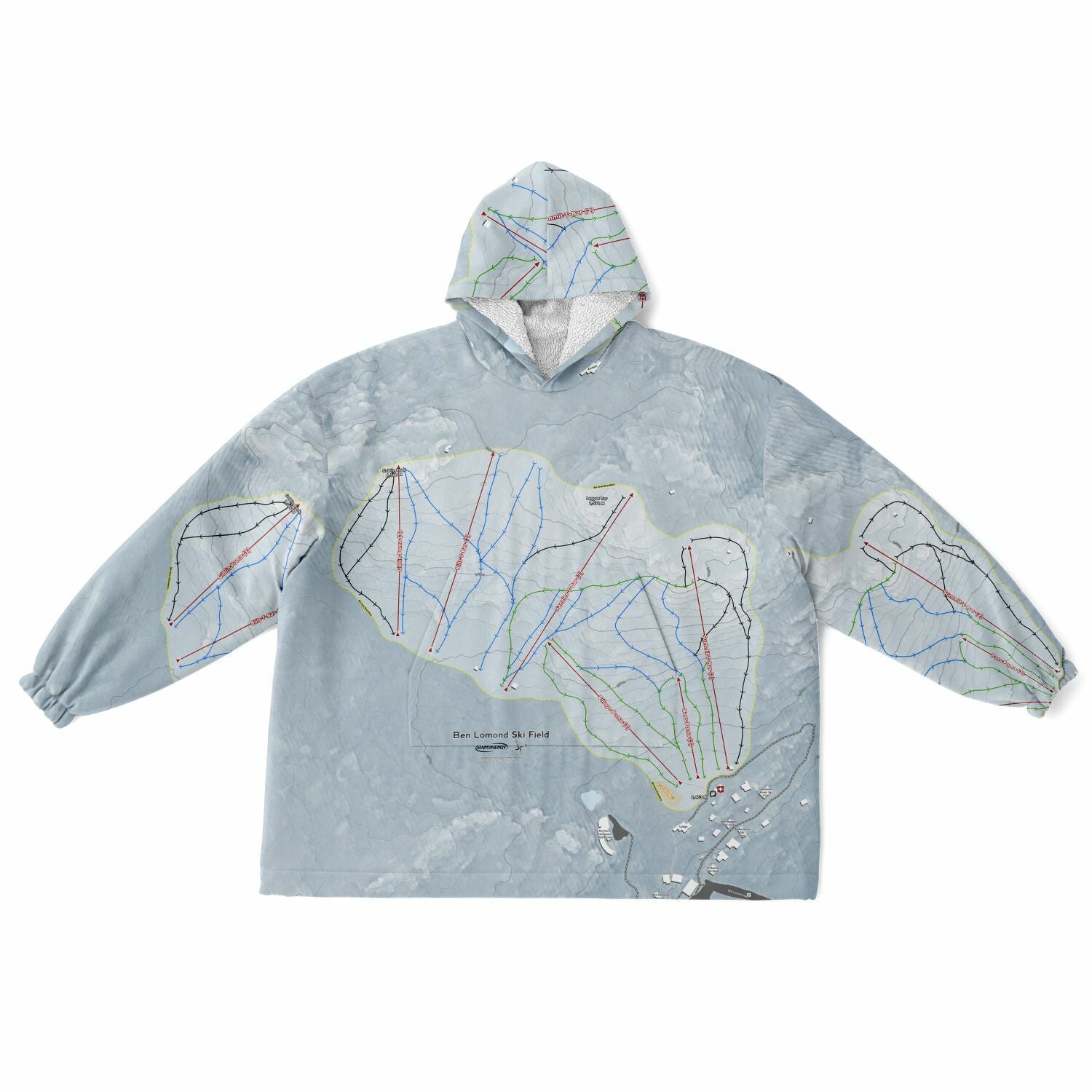 Ben Lomond Ski Resort, Australia Ski Trail Map - Snug Hoodie