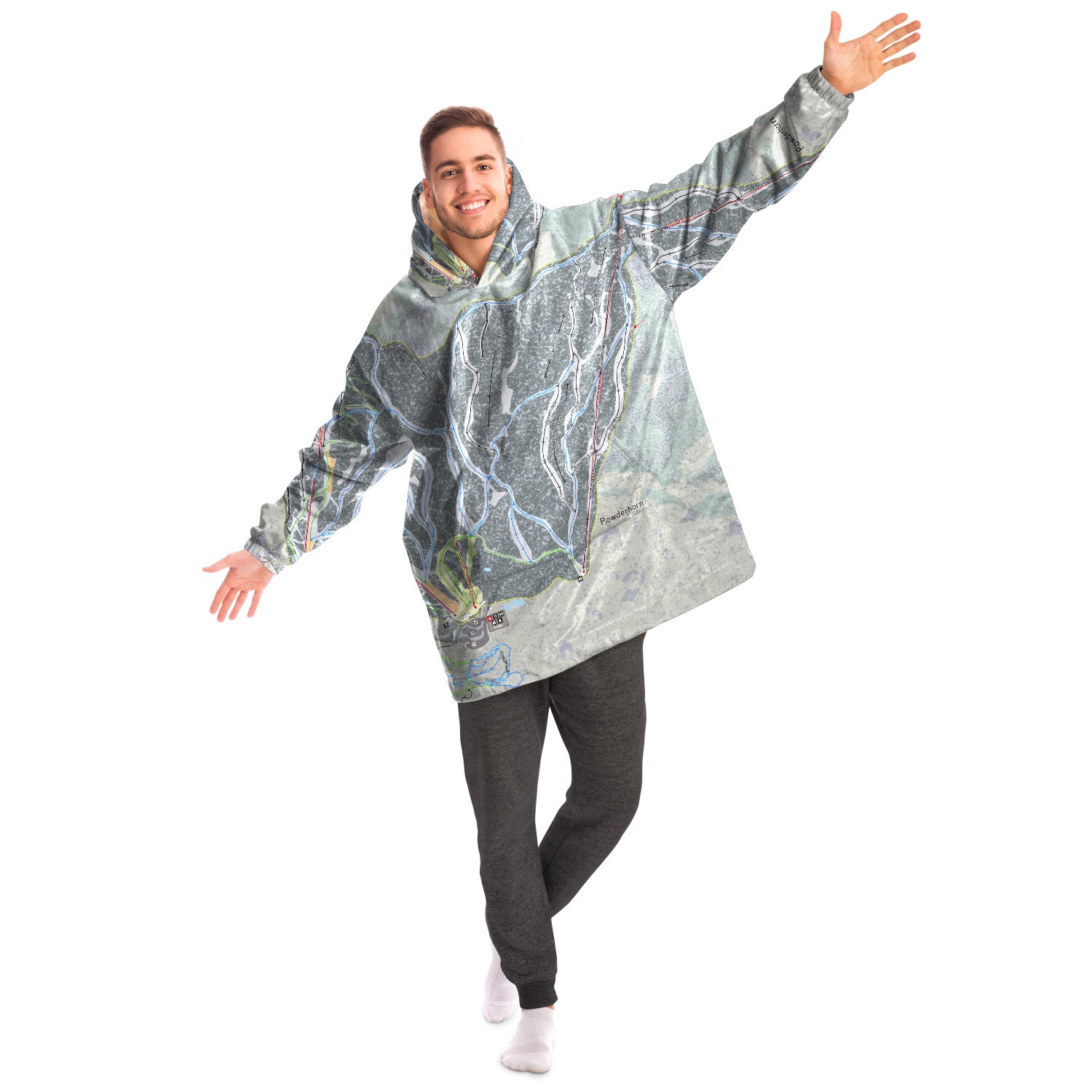 Powderhorn, Colorado Ski Trail Map - Snug Hoodie
