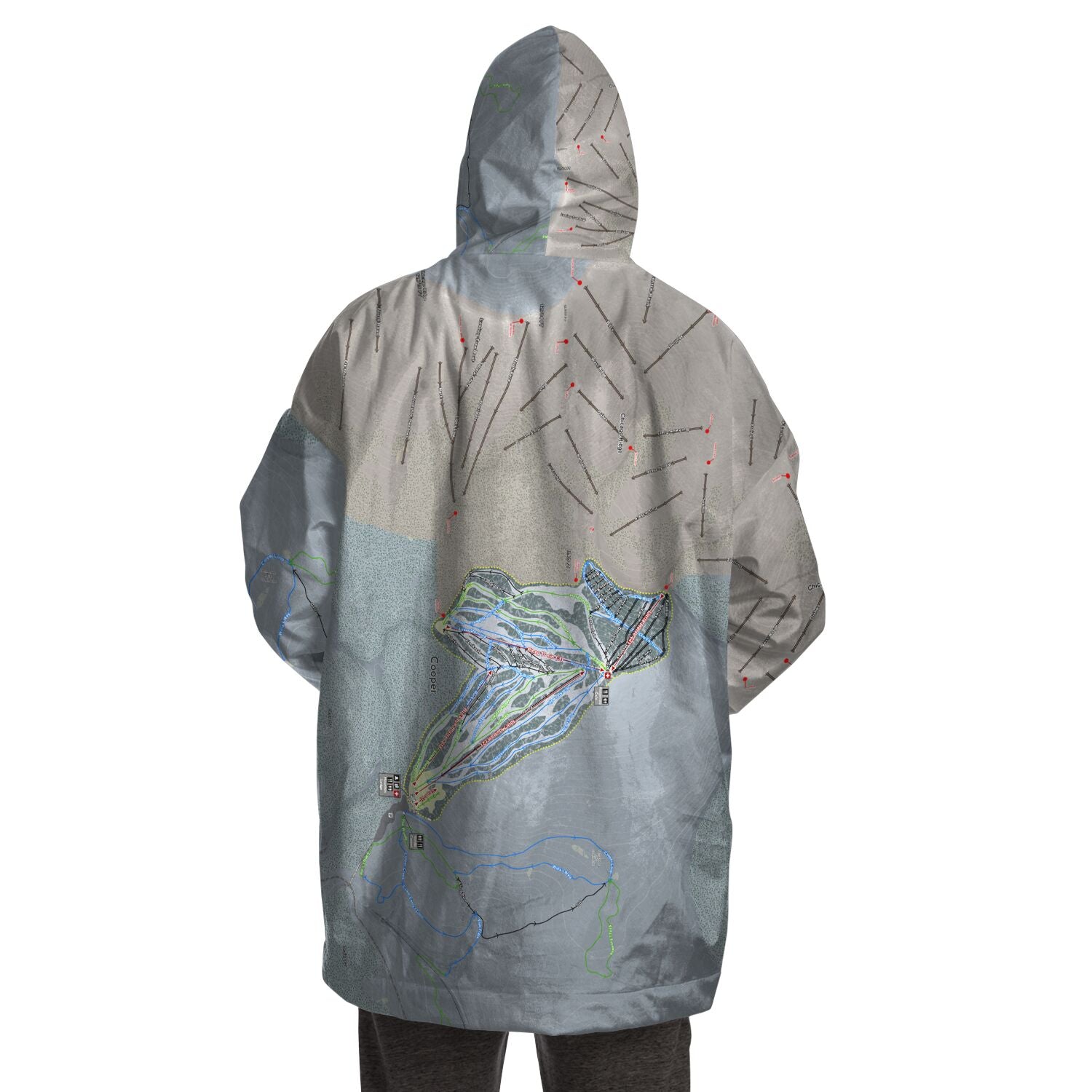 Ski Cooper, Colorado Ski Trail Map - Snug Hoodie
