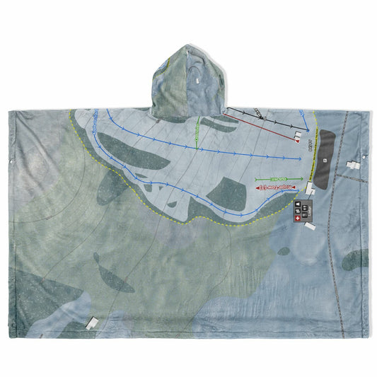 Lyndon Outing Club, Vermont Ski Resort Map Flannel Blanket Poncho