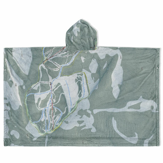 Discovery, Montana Ski Resort Map Flannel Blanket Poncho