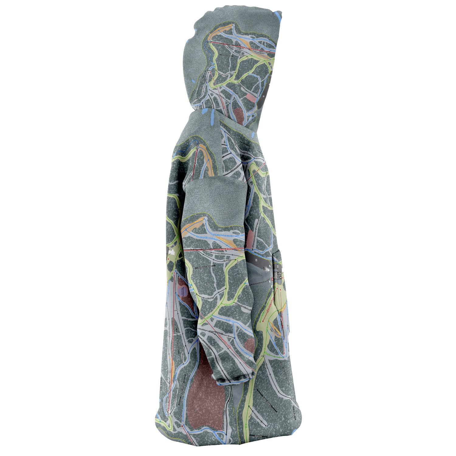 Cypress Mountain, British Columbia Ski Trail Map Snug Hoodie