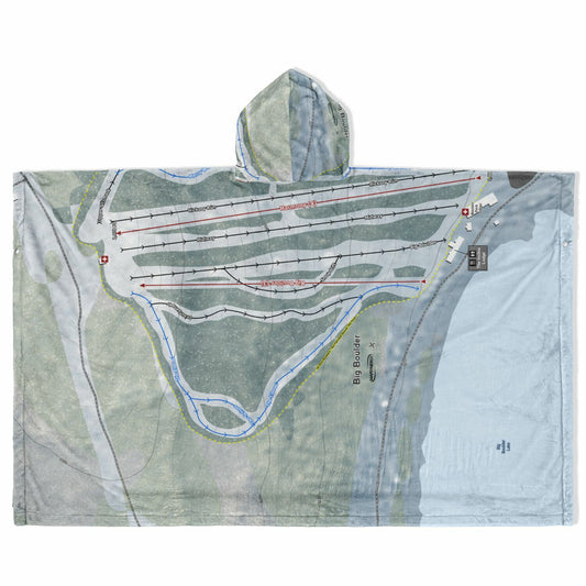 Big Boulder, Pennsylvania Ski Resort Map Flannel Blanket Poncho