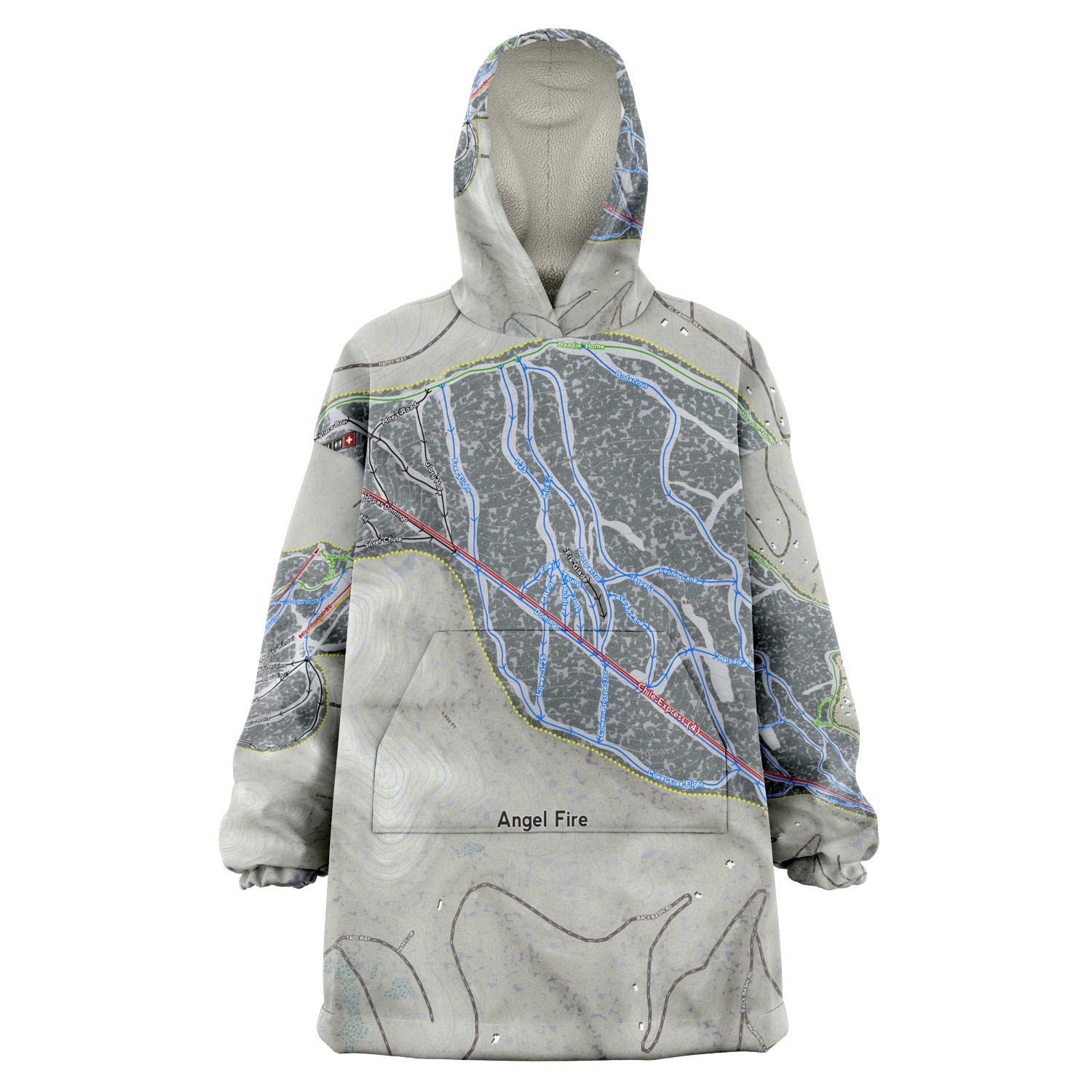 Angel Fire, New Mexico Ski Trail Map - Snug Hoodie