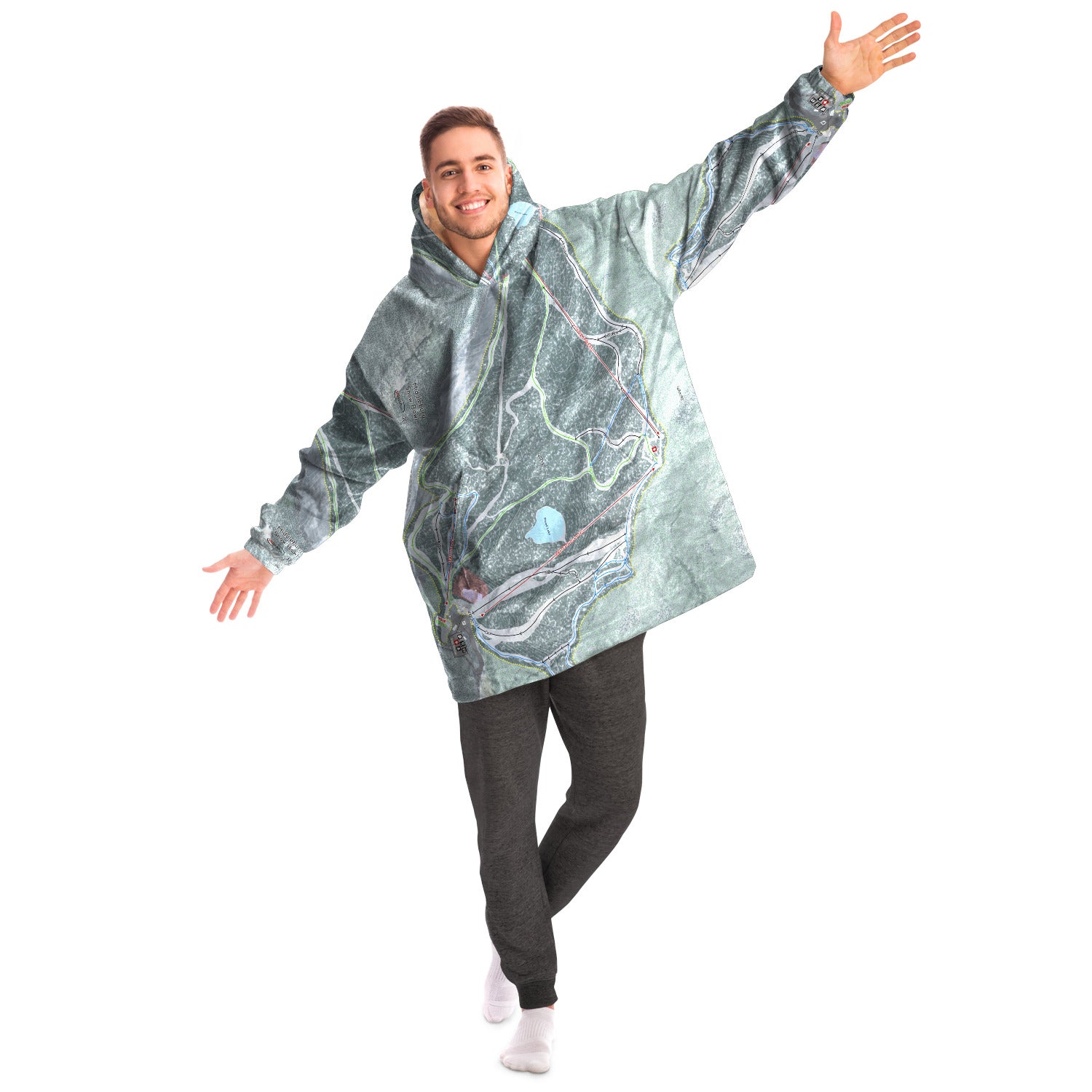 Middlebury Snow Bowl, Vermont Ski Trail Map - Snug Hoodie