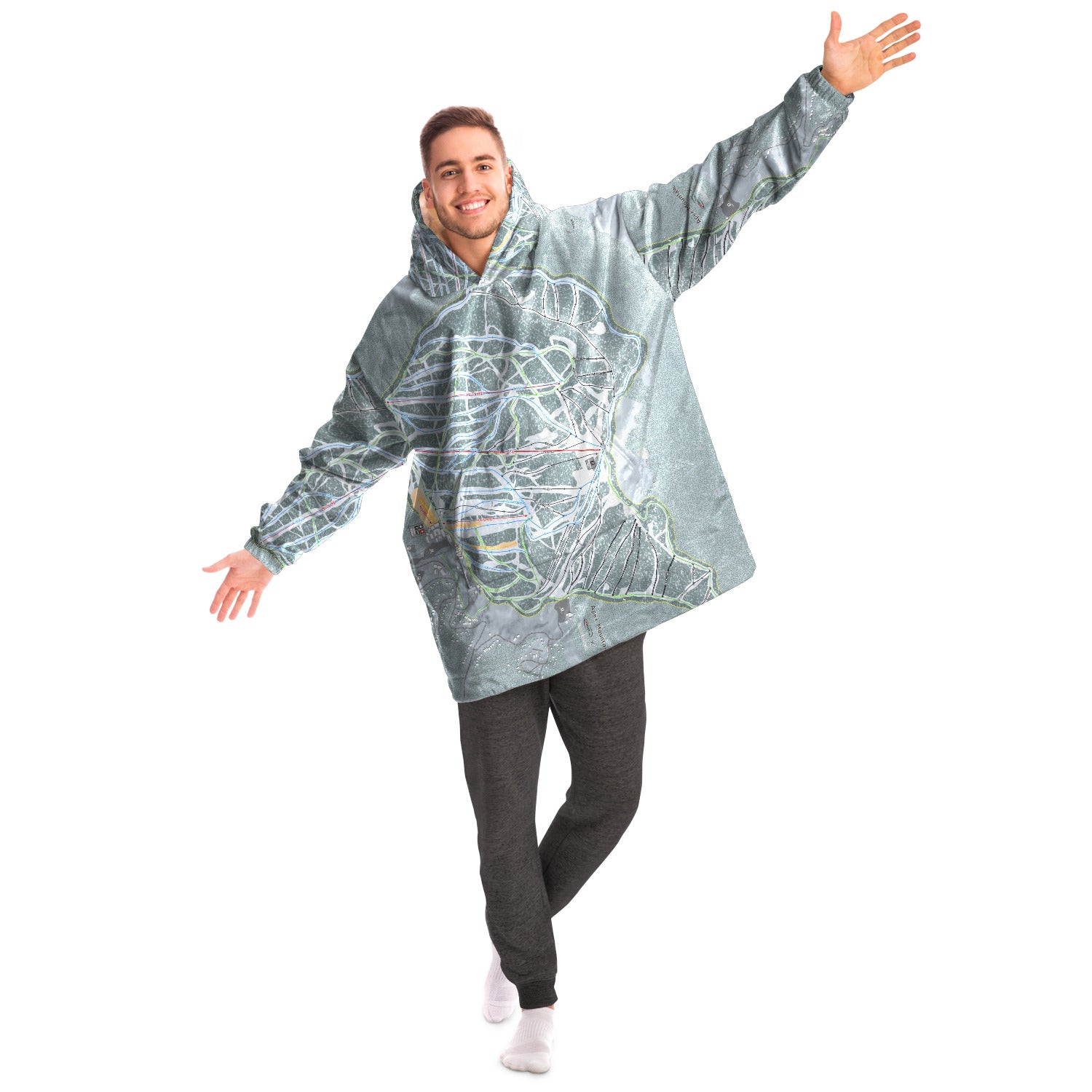 Apex Mountain, British Columbia Ski Trail Map Snug Hoodie