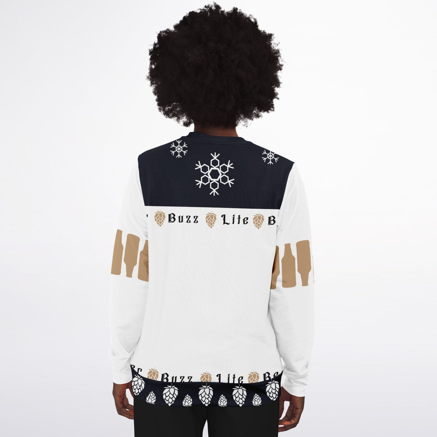 Buzz Lite Beer Ugly Christmas Sweater for Skiers - Fashion Sweatshirt