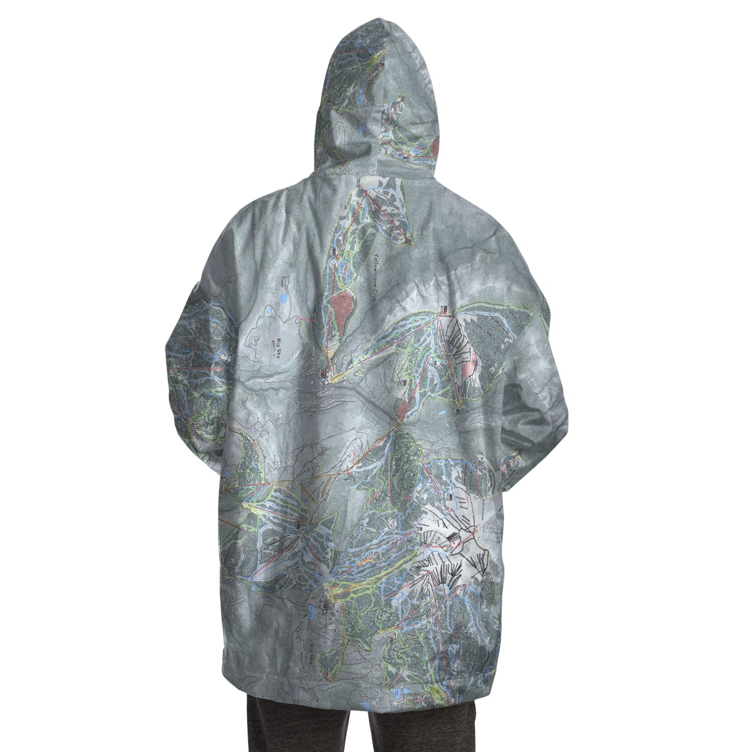 Big Sky Combo, Montana Ski Trail Map Snug Hoodie