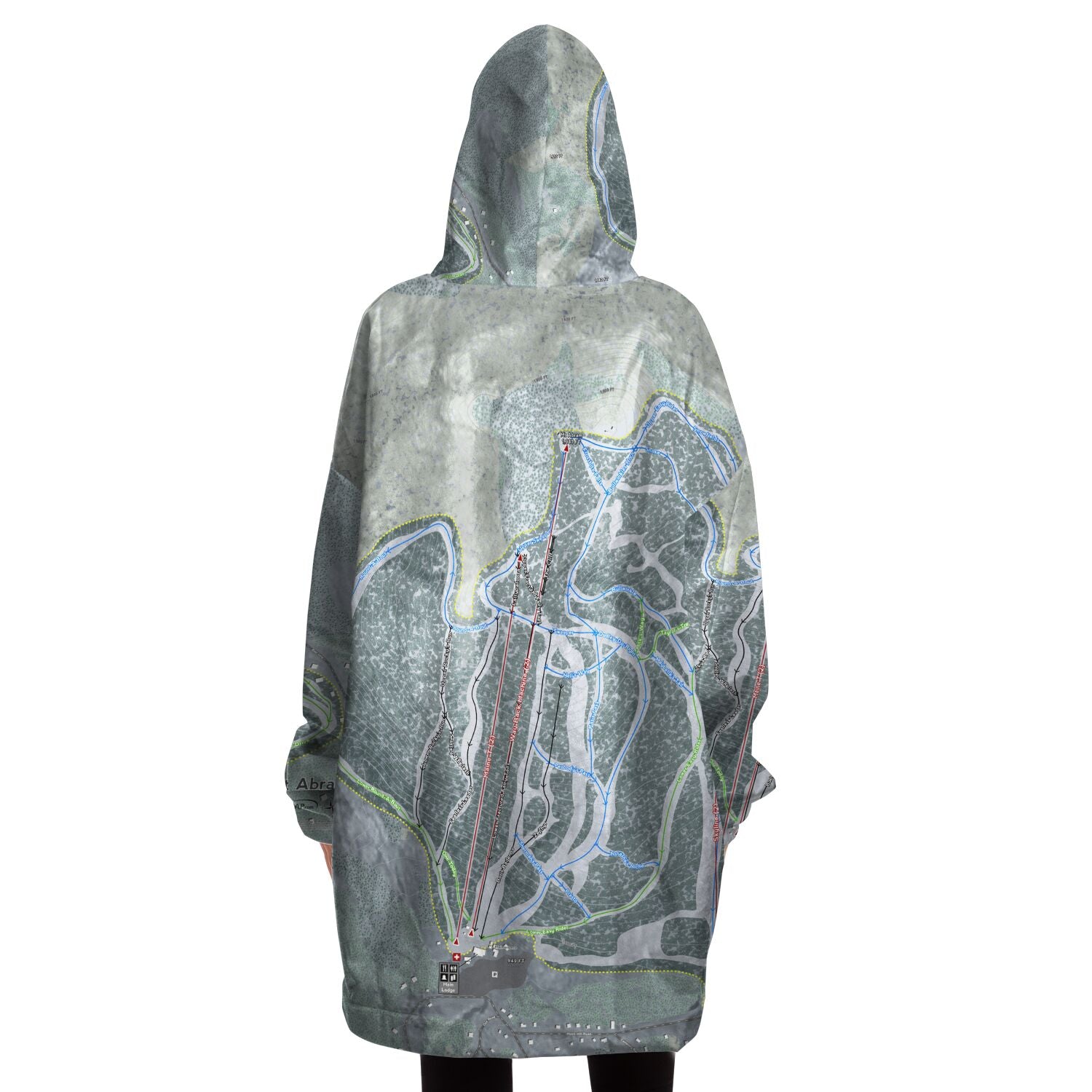 Mt Abram, Maine Ski Trail Map - Snug Hoodie