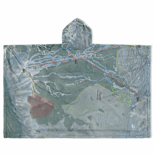 Snowmass, Colorado Ski Resort Map Flannel Blanket Poncho