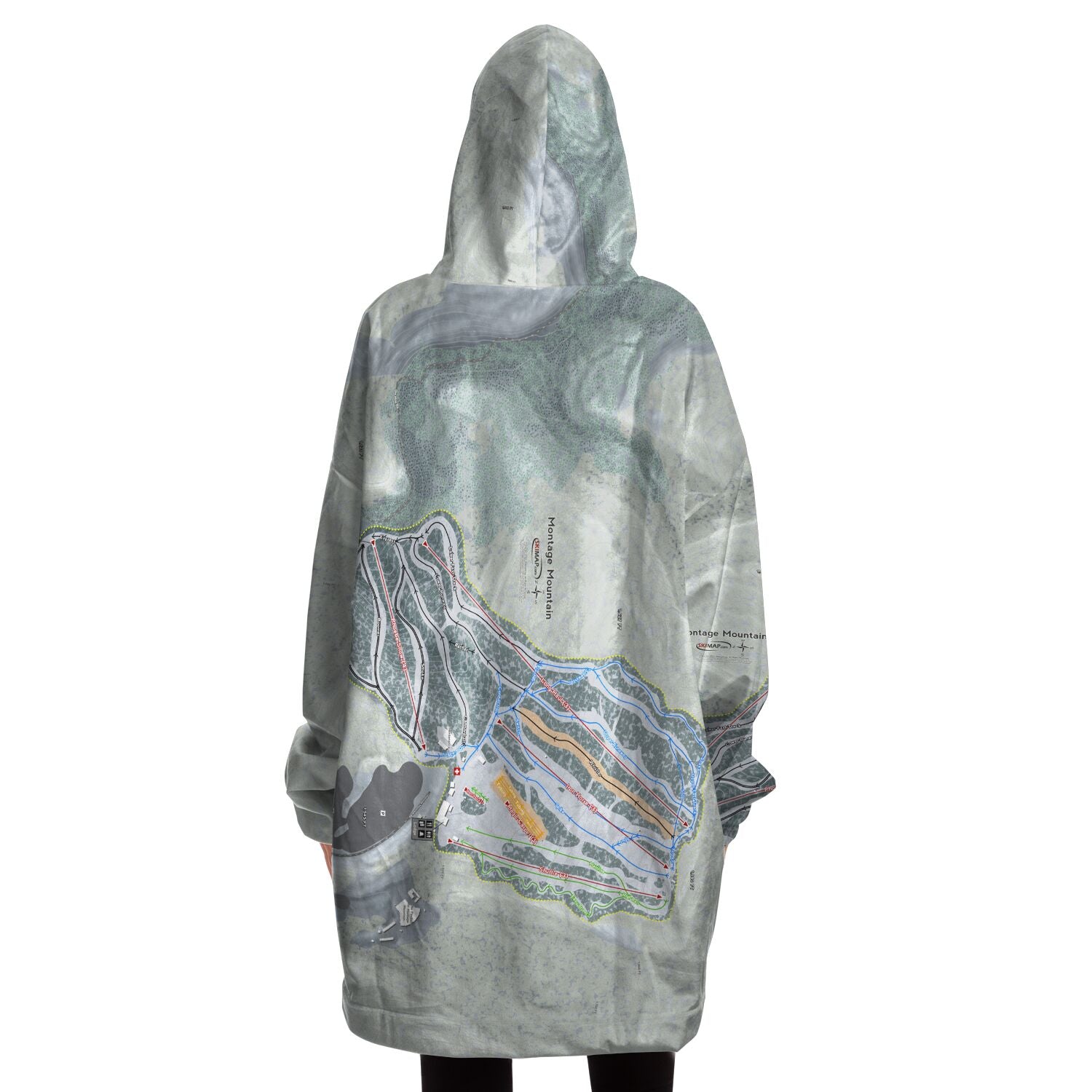 Montage Mountain, Pennsylvania Ski Trail Map Snug Hoodie