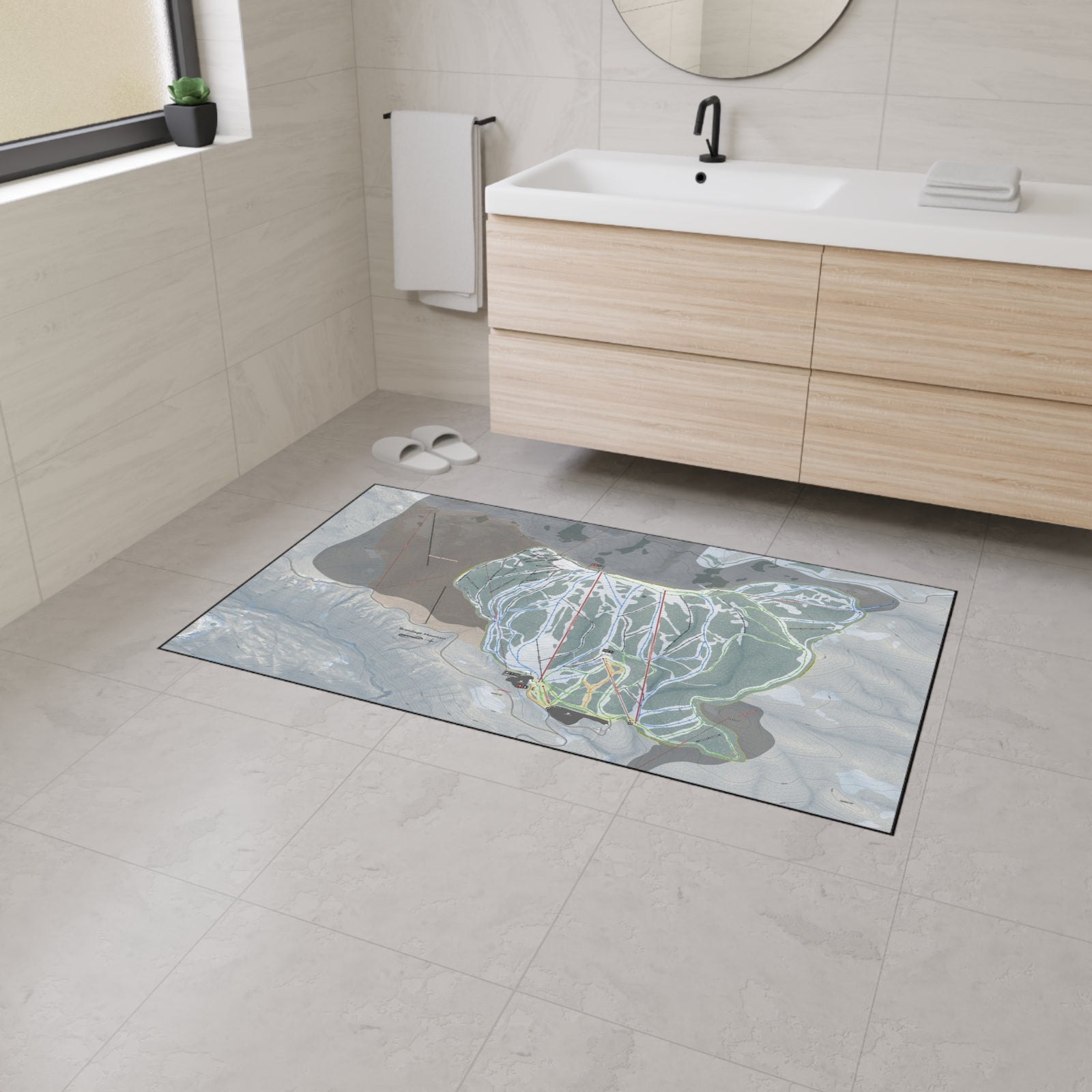 Brundage Mountain, Idaho Ski Resort Map Heavy Duty Floor Mat