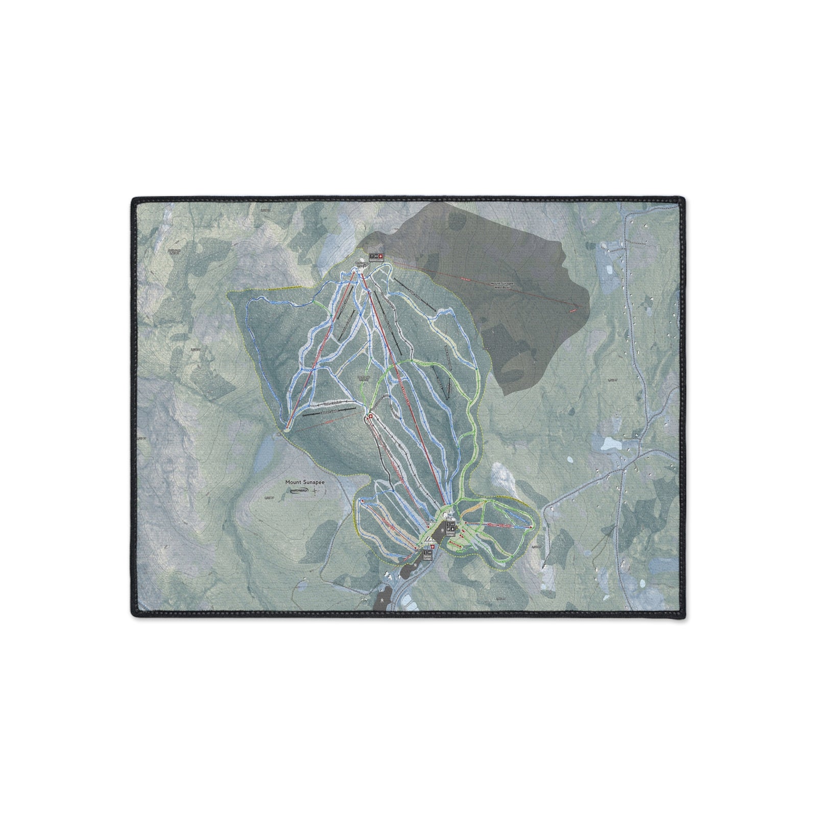 Mount Sunapee, New Hampshire Ski Resort Map Heavy Duty Floor Mat