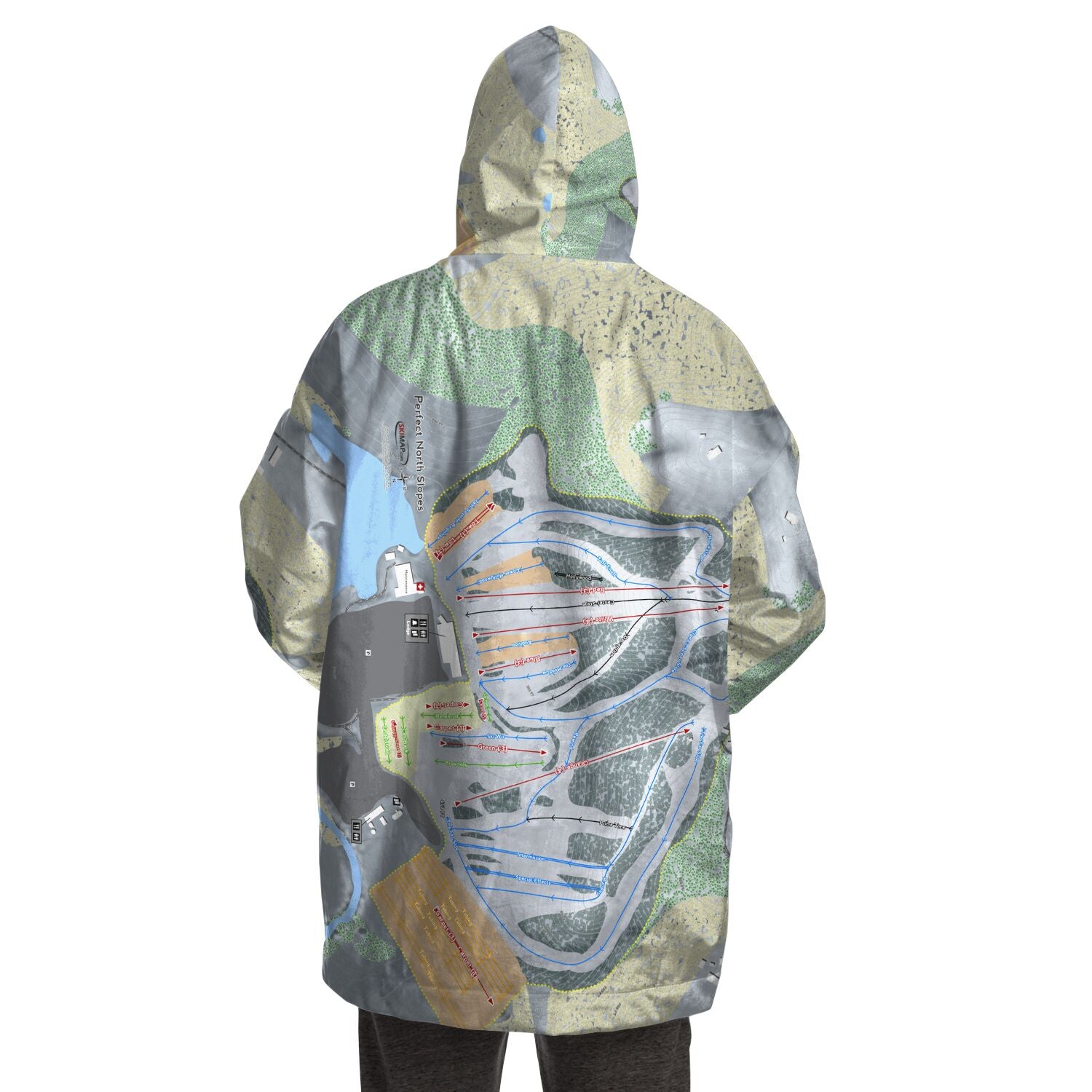 Perfect North Slopes, Indiana Ski Trail Map - Snug Hoodie