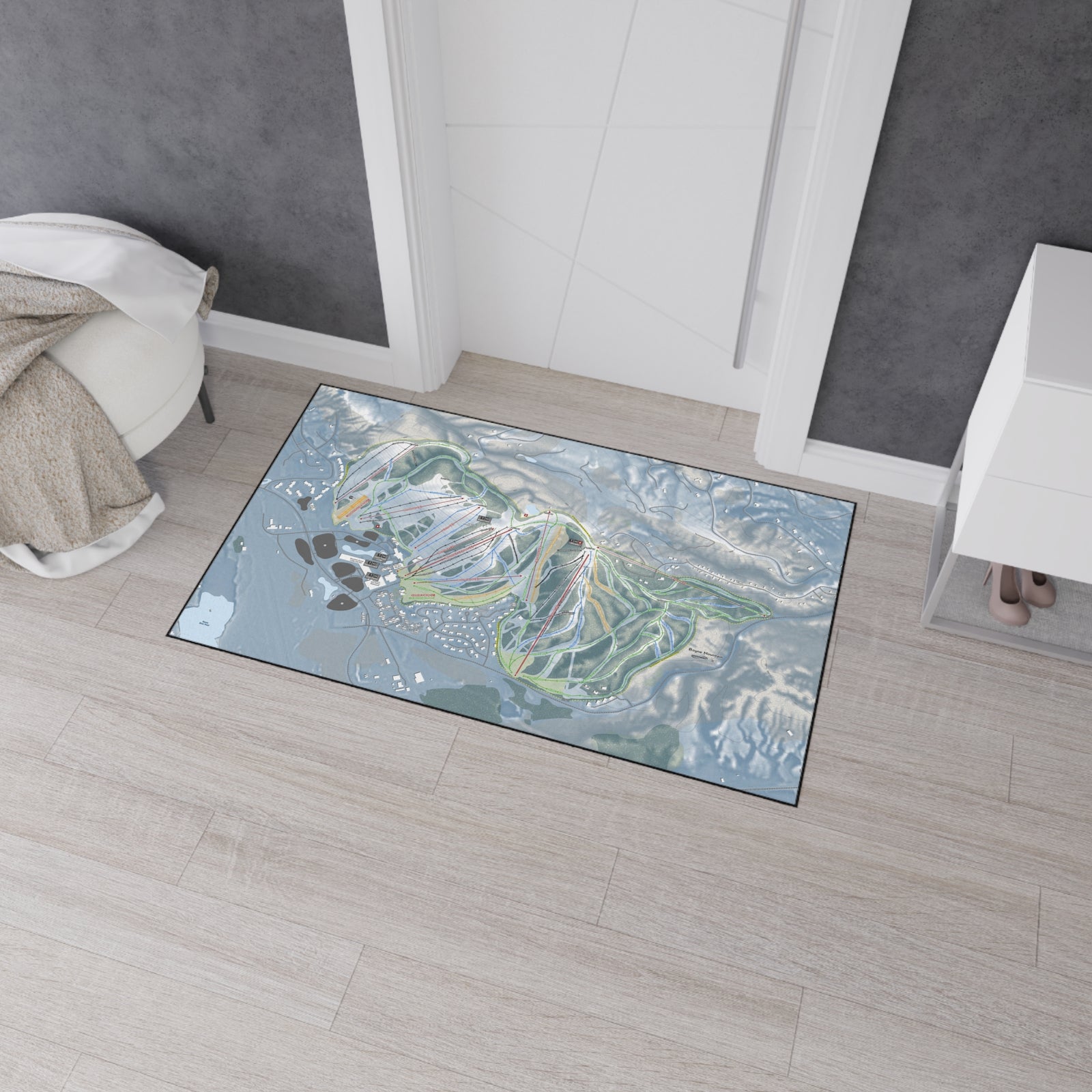 Boyne Mountain, Michigan Ski Resort Map Heavy Duty Floor Mat