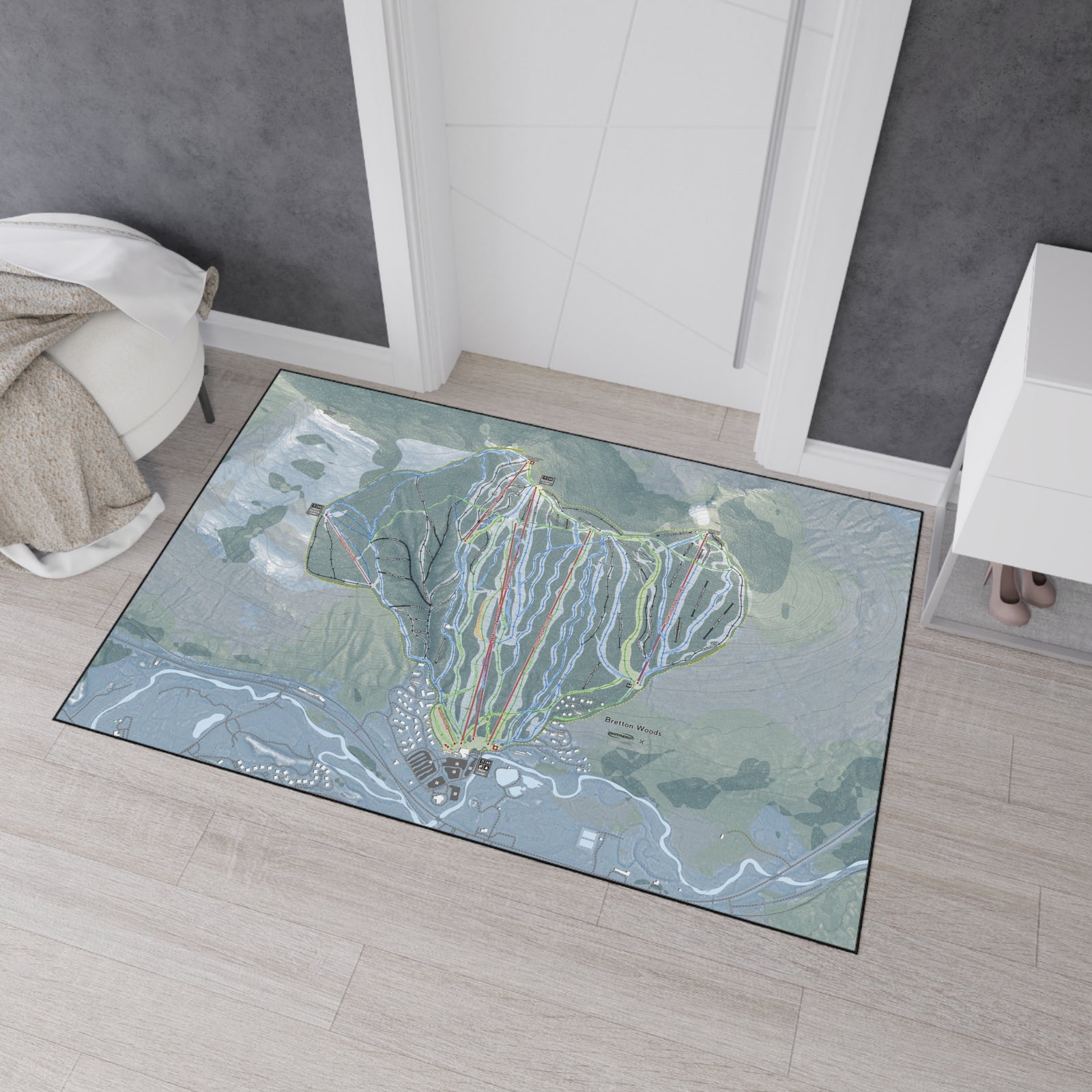 Bretton Woods, New Hampshire Ski Resort Map Heavy Duty Floor Mat