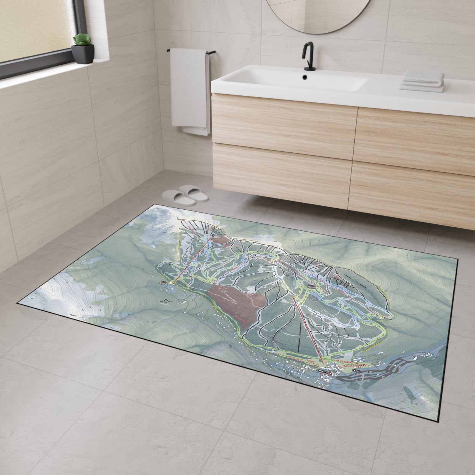 Taos, New Mexico Ski Resort Map Heavy Duty Floor Mat