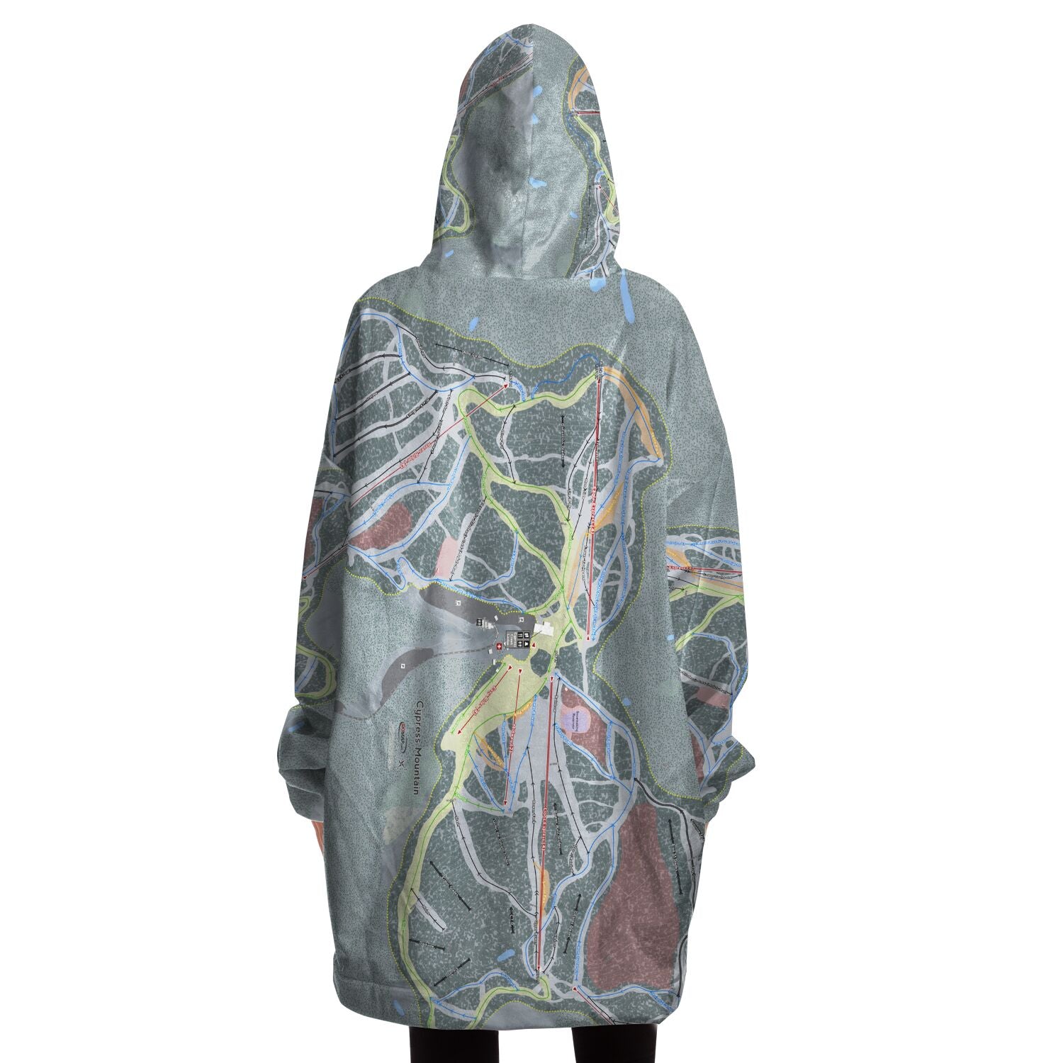 Cypress Mountain, British Columbia Ski Trail Map Snug Hoodie