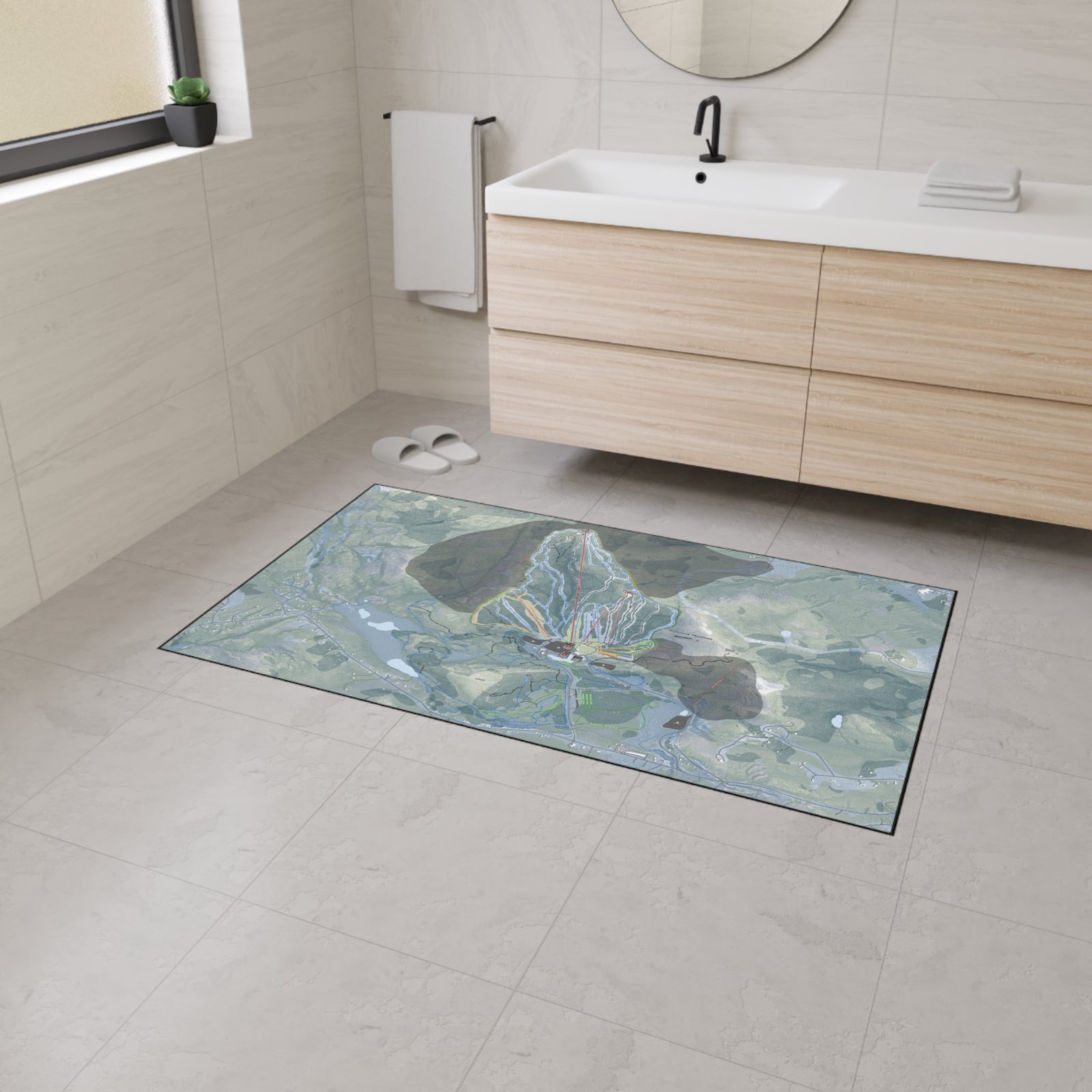 Gunstock Mountain, New Hampshire Ski Resort Map Heavy Duty Floor Mat
