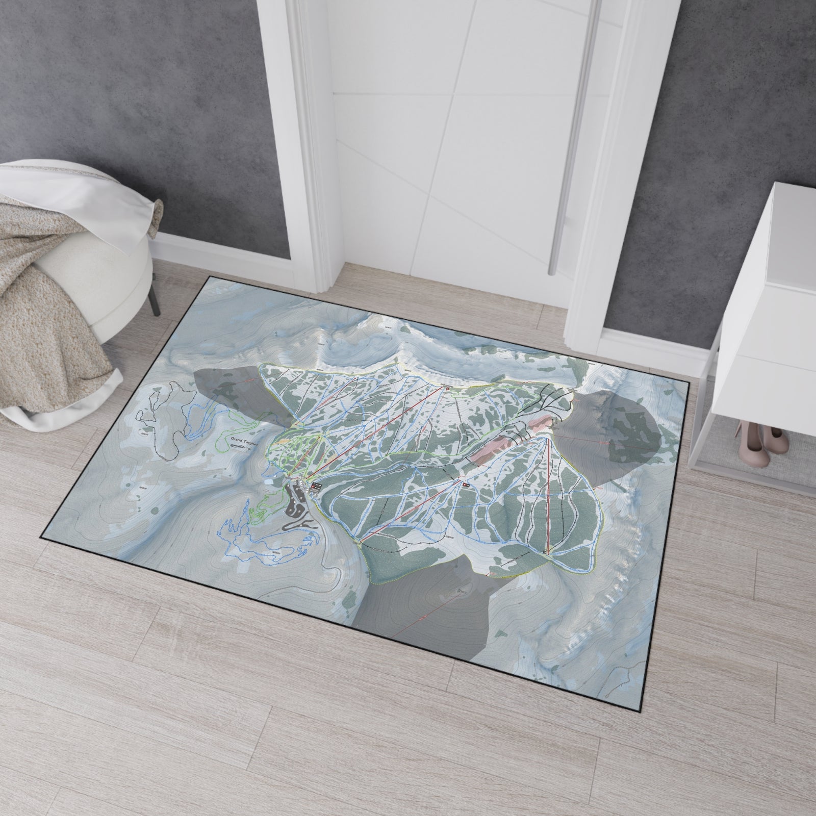 Grand Targhee, Wyoming Ski Resort Map Heavy Duty Floor Mat