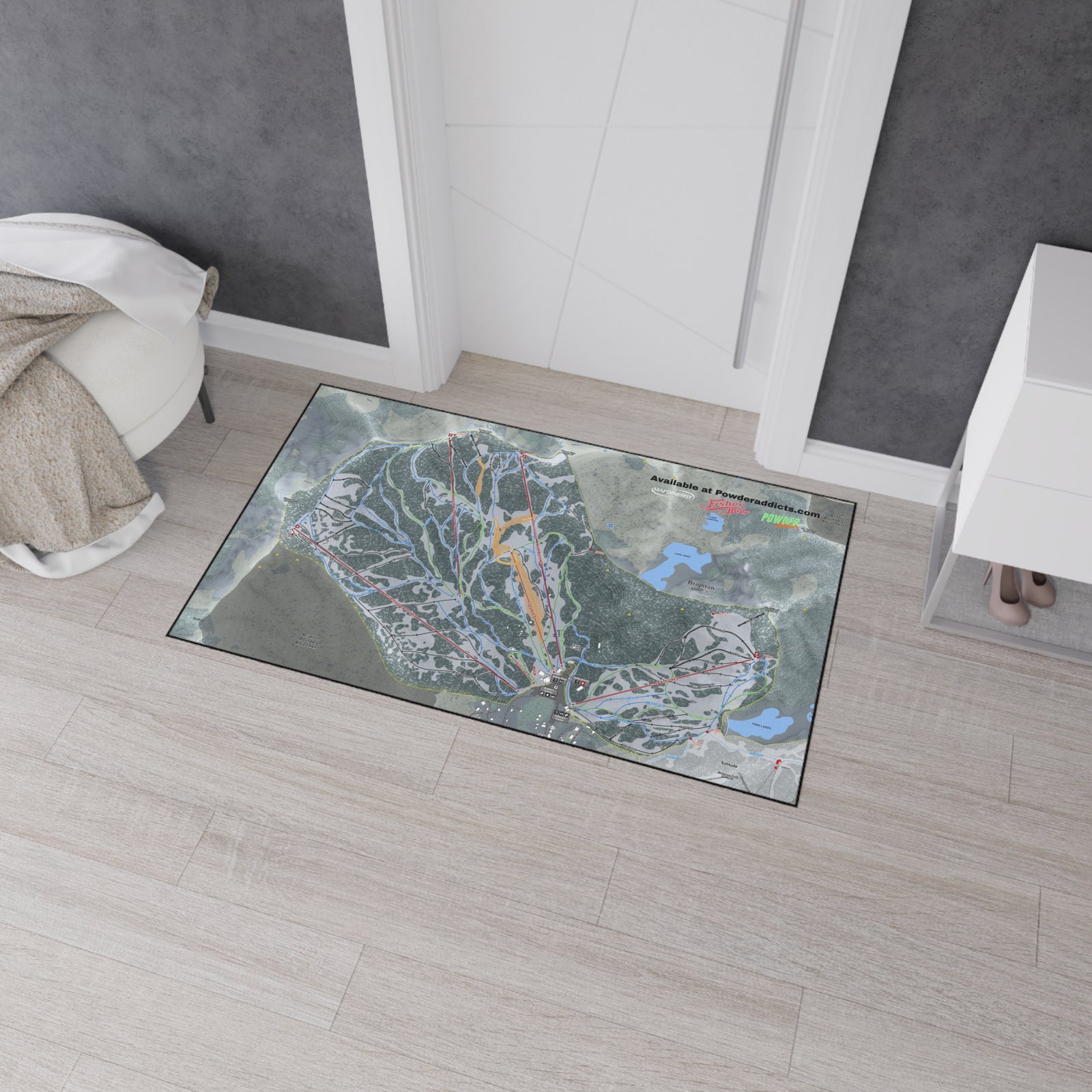 FISHER Snowbasin, Utah Ski Resort Map Heavy Duty Floor Mat