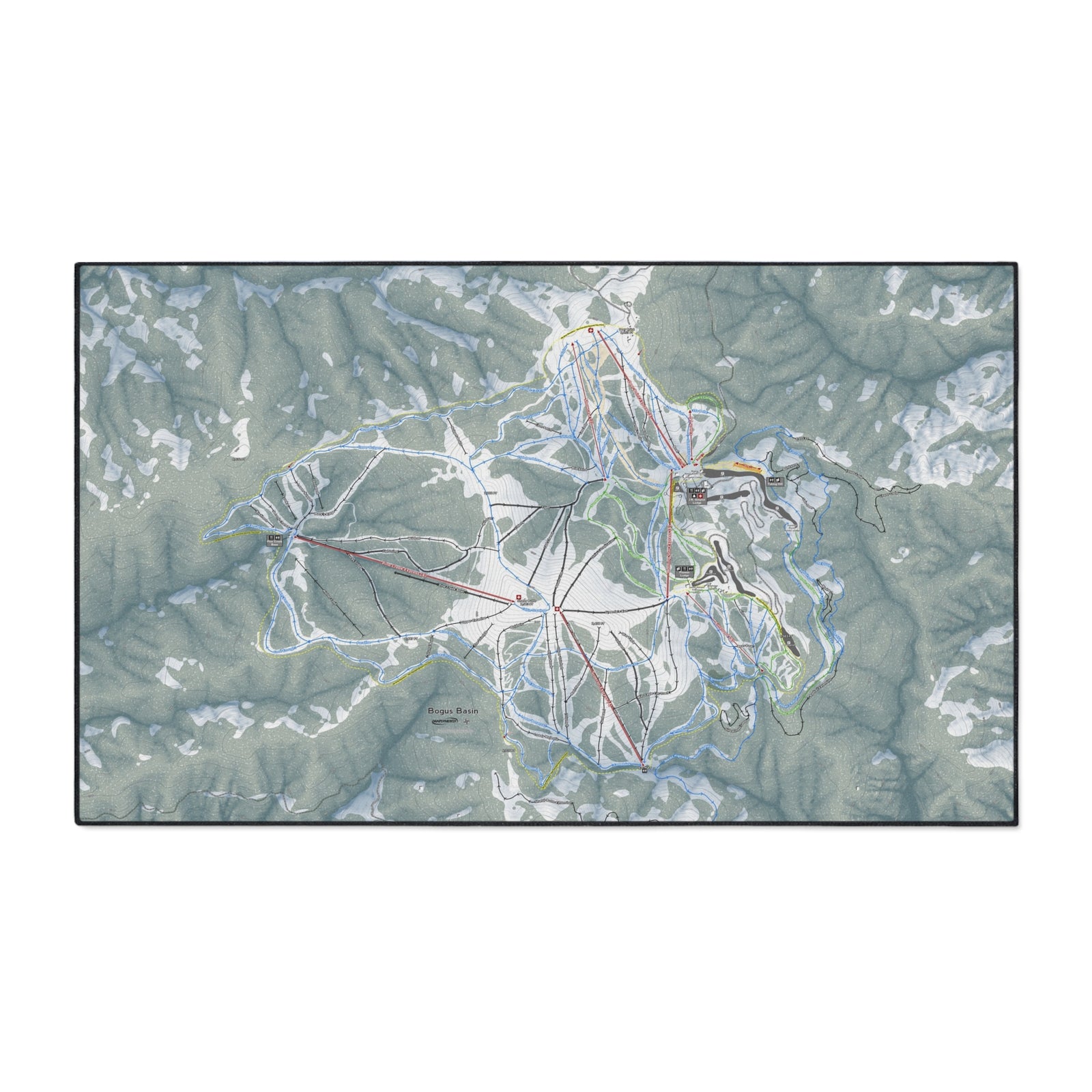 Bogus Basin, Idaho Ski Resort Map Heavy Duty Floor Mat