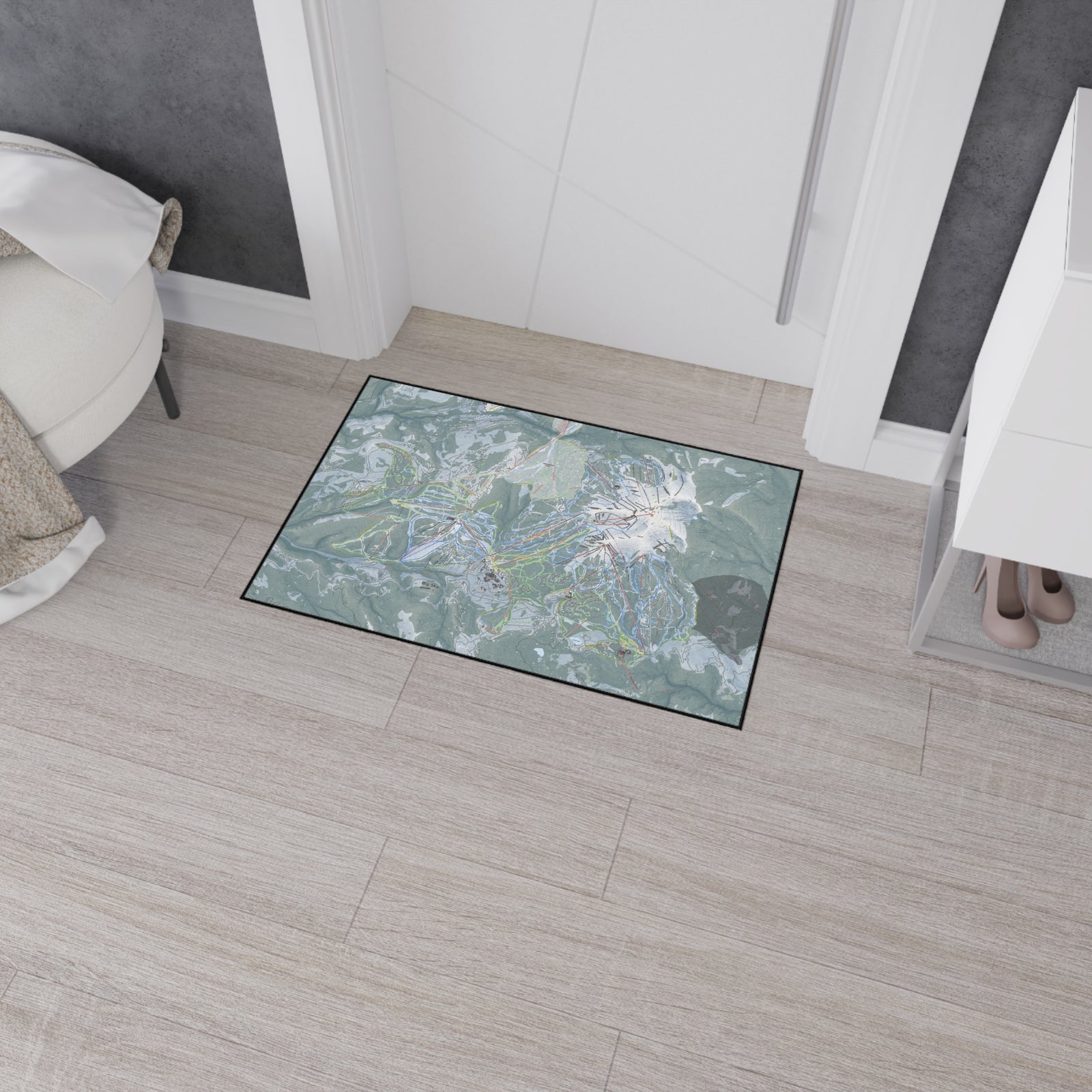 Big Sky, Montana Ski Resort Map Heavy Duty Floor Mat