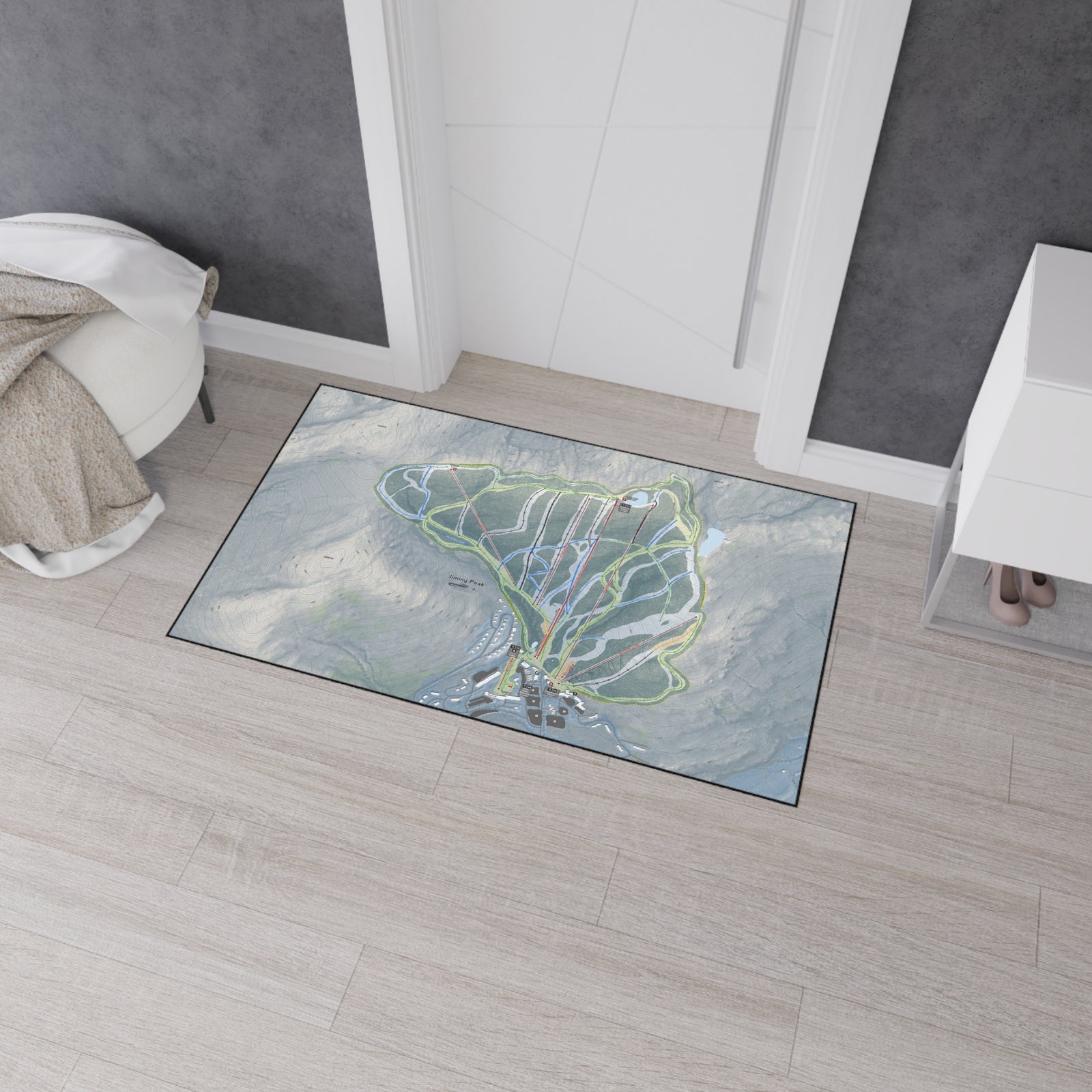 Jiminy Peak, Massachusetts Ski Resort Map Heavy Duty Floor Mat