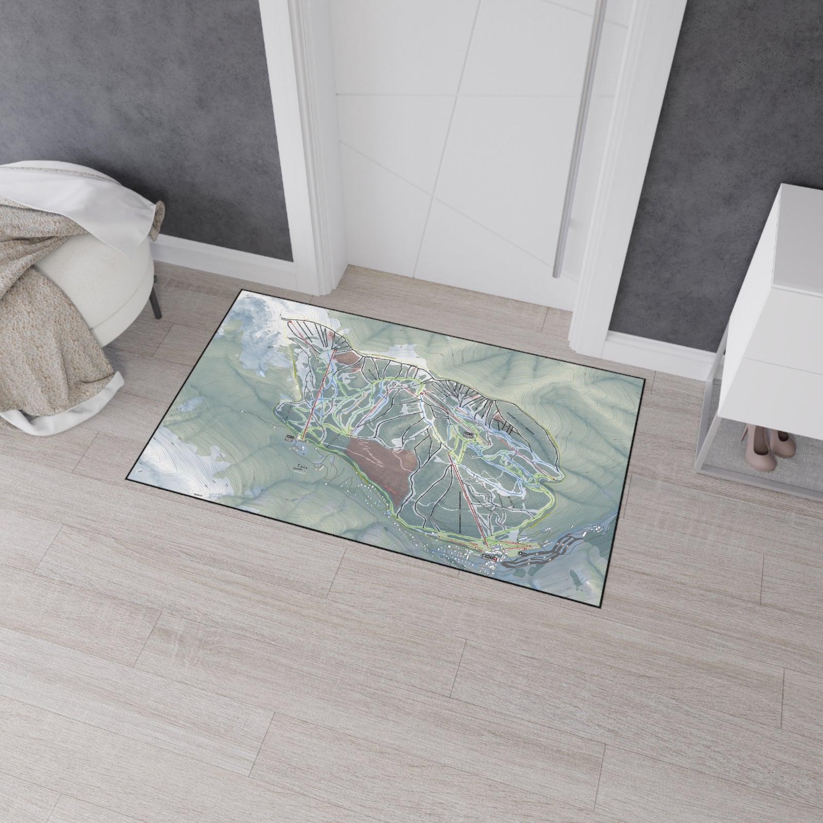 Taos, New Mexico Ski Resort Map Heavy Duty Floor Mat