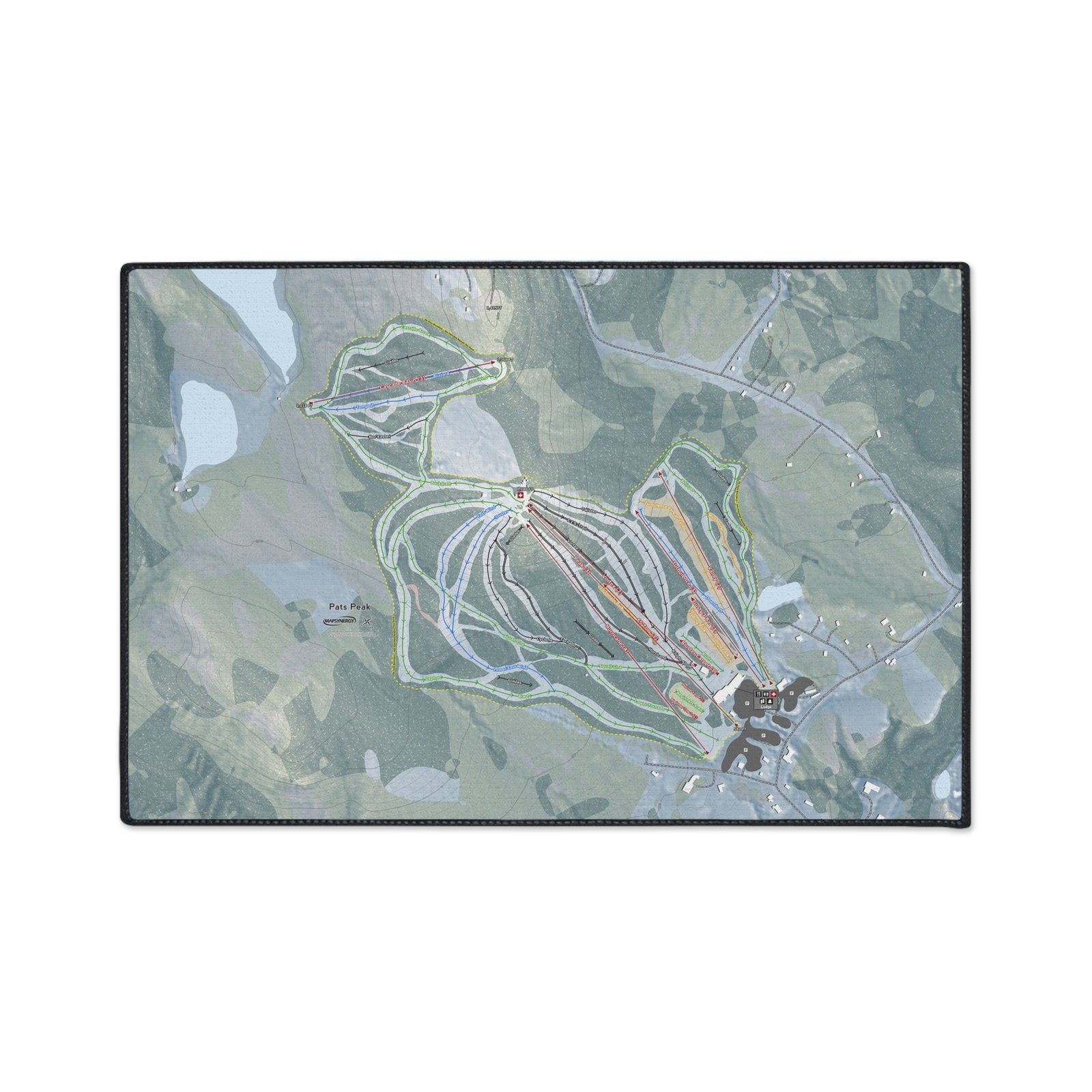Pats Peak, New Hampshire Ski Resort Map Heavy Duty Floor Mat