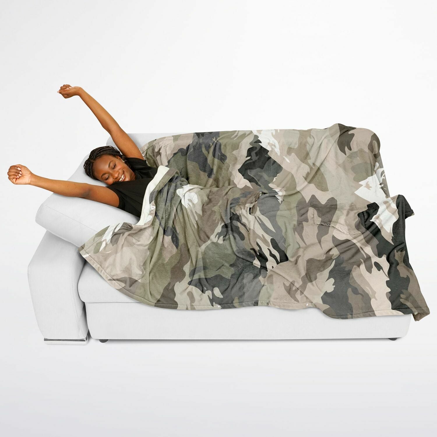Army Camouflage Pattern, Flannel Blanket Poncho