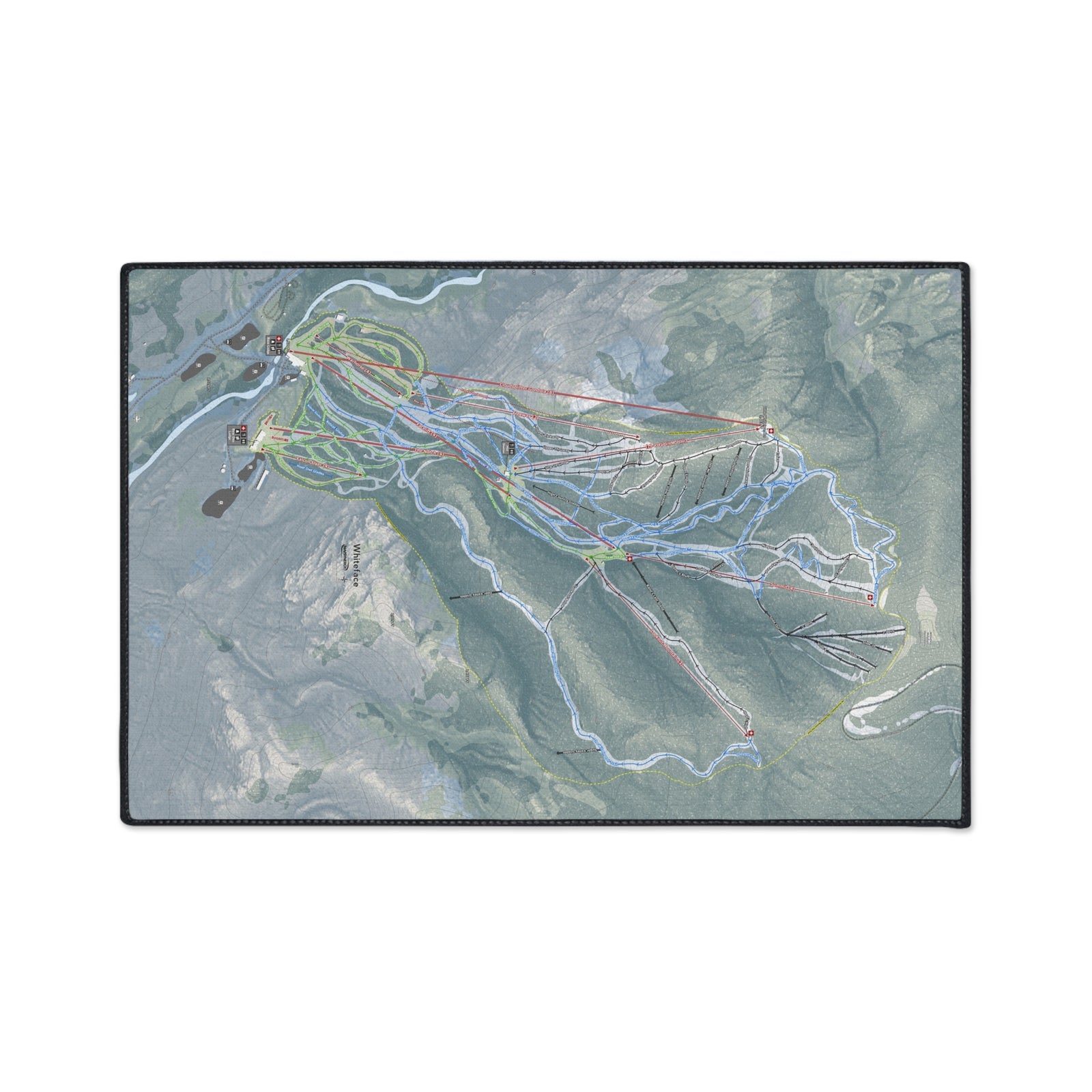 Whiteface Mountain, New York Ski Resort Map Heavy Duty Floor Mat