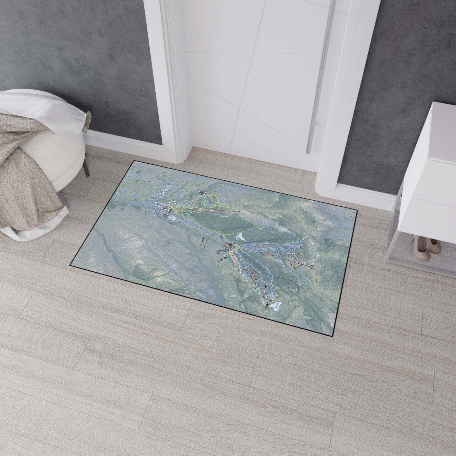 Smugglers Notch, Vermont Ski Resort Map Heavy Duty Floor Mat