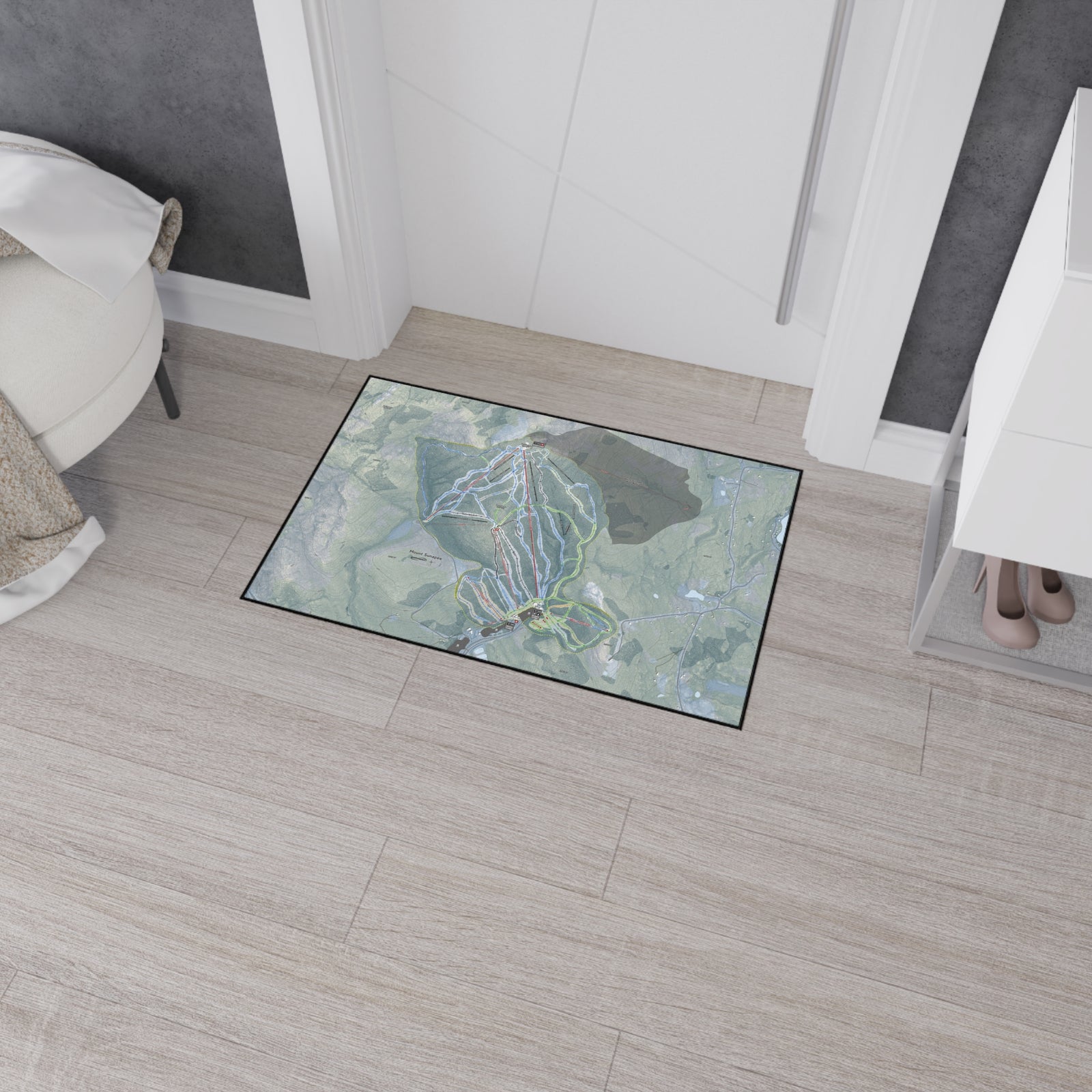 Mount Sunapee, New Hampshire Ski Resort Map Heavy Duty Floor Mat