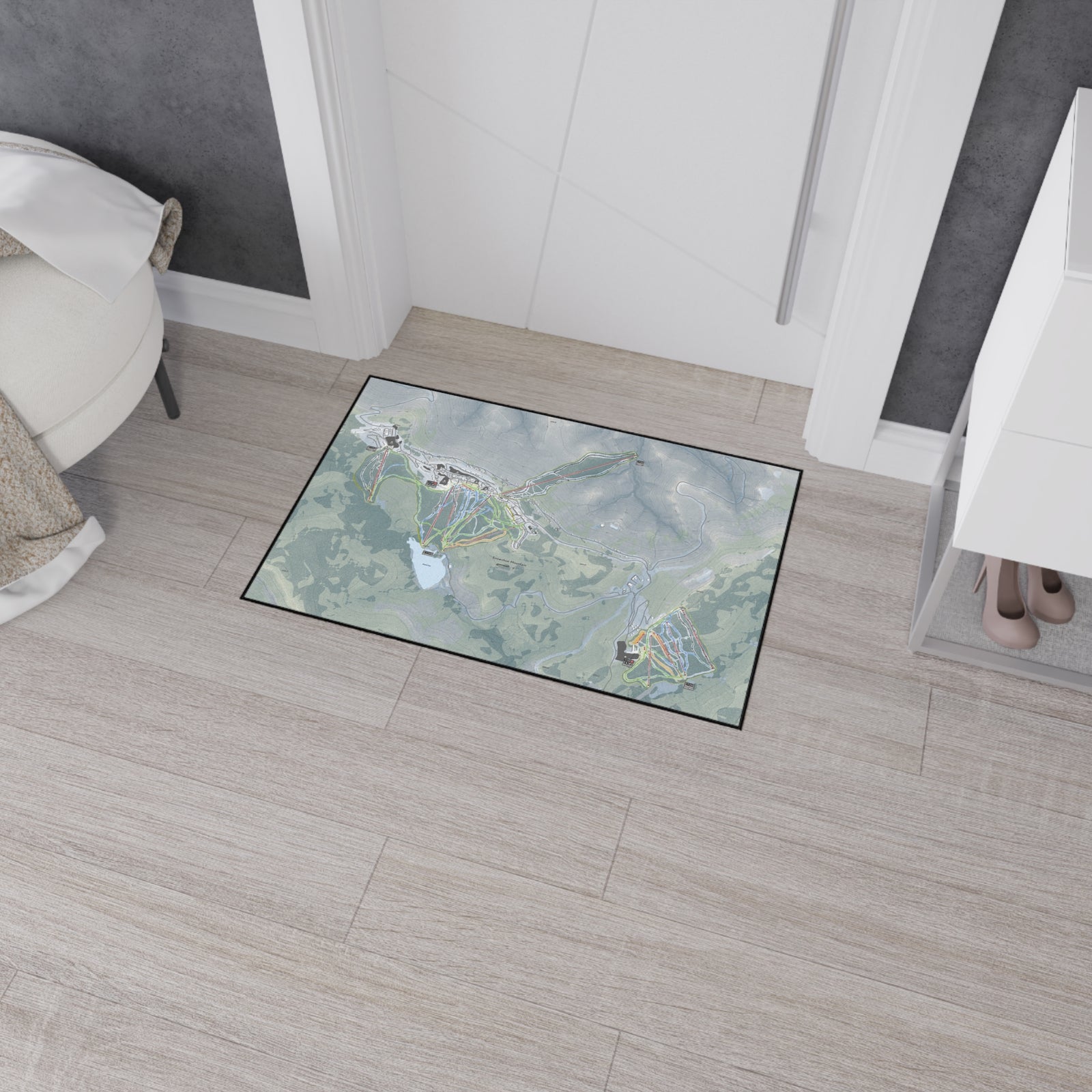 Snowshoe Mountain, West Virginia Ski Resort Map Heavy Duty Floor Mat