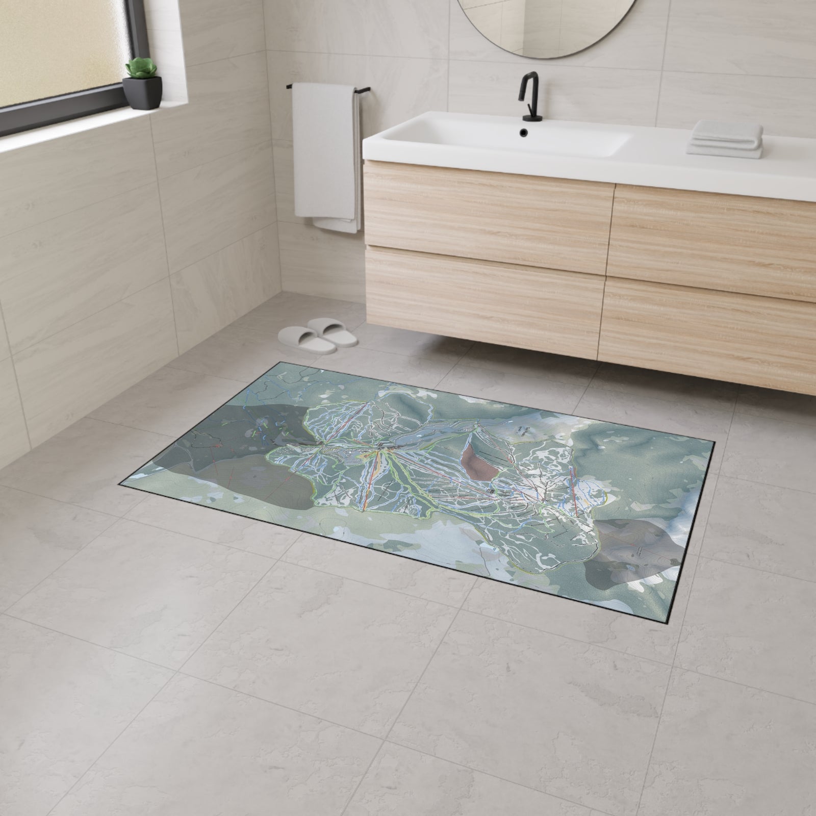 Sun Peaks, British Columbia Ski Resort Map Heavy Duty Floor Mat