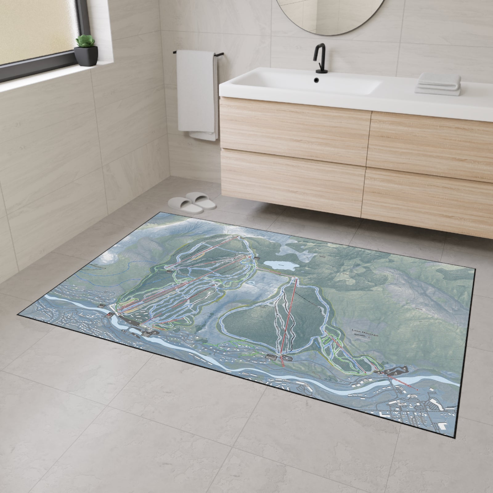 Loon Mountain, New Hampshire Ski Resort Map Heavy Duty Floor Mat