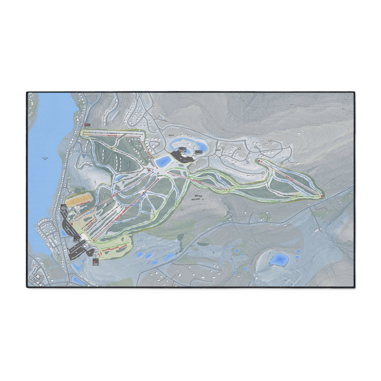 Wisp, Maryland Ski Resort Map Heavy Duty Floor Mat