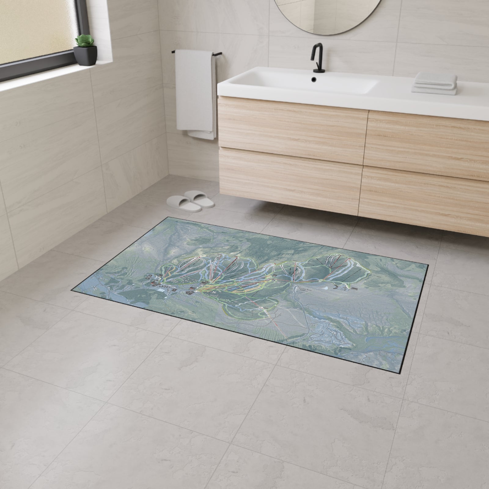 Sunday River, Maine Ski Resort Map Heavy Duty Floor Mat