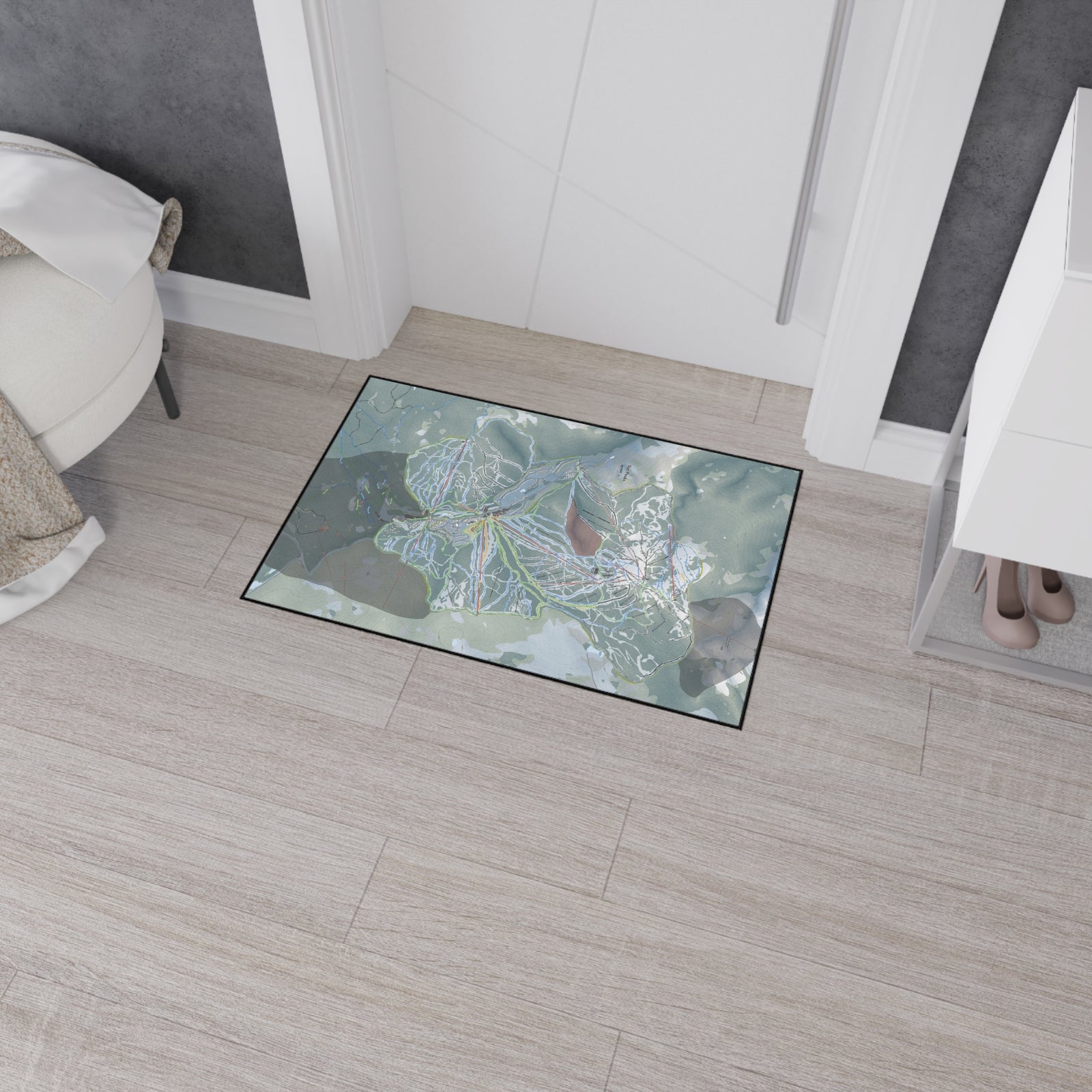 Sun Peaks, British Columbia Ski Resort Map Heavy Duty Floor Mat