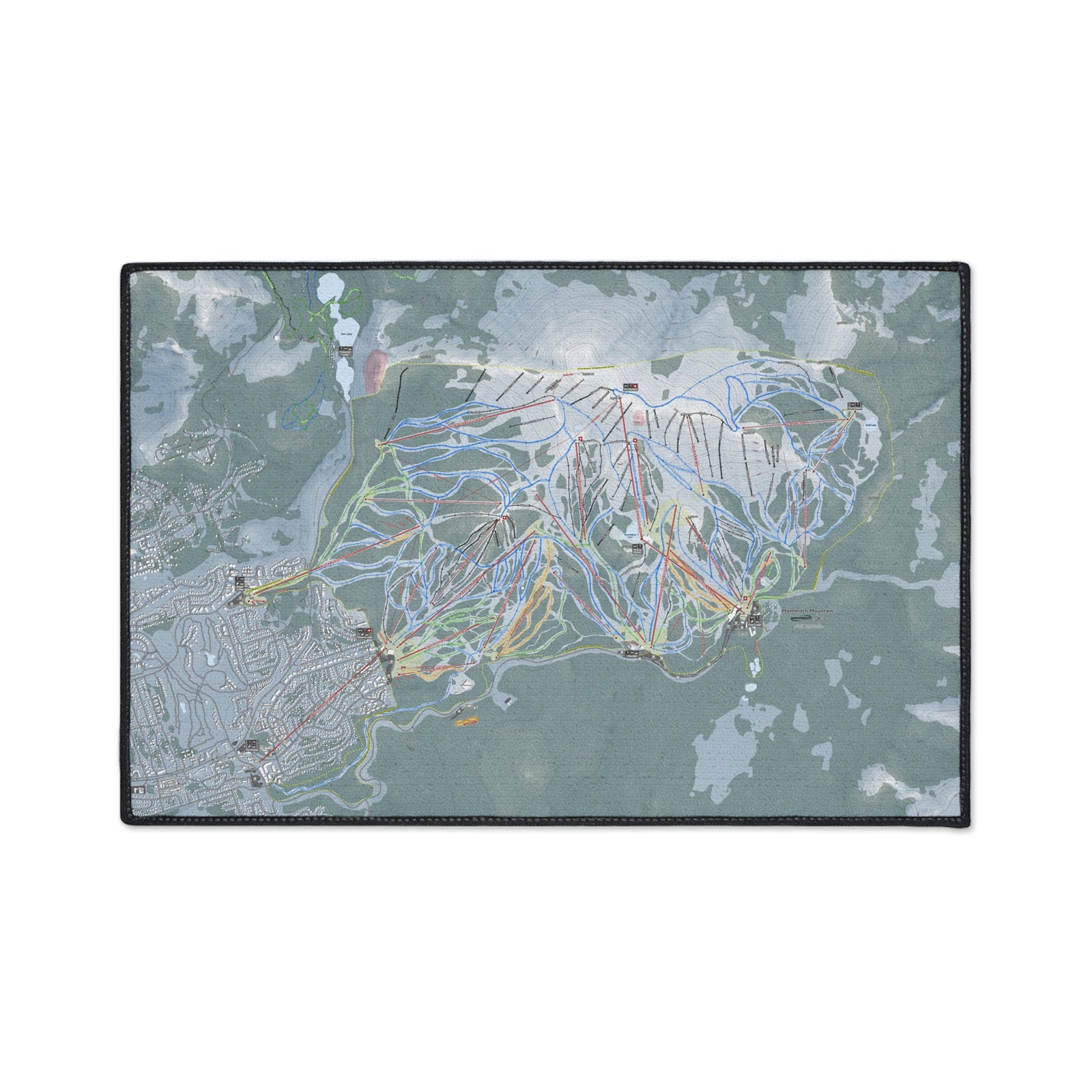 Mammoth Mountain, California Ski Resort Map Heavy Duty Floor Mat