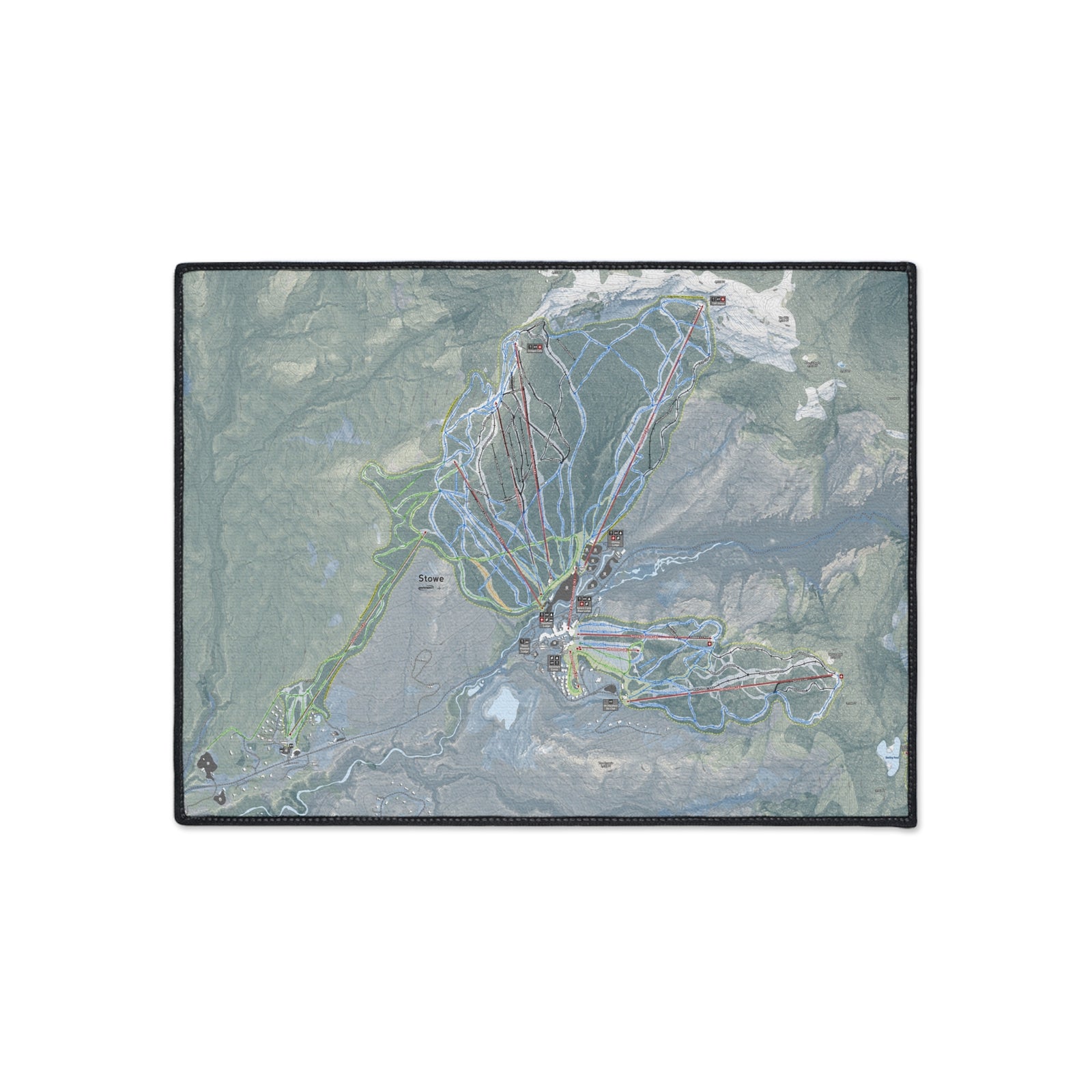 Stowe, Vermont Ski Resort Map Heavy Duty Floor Mat