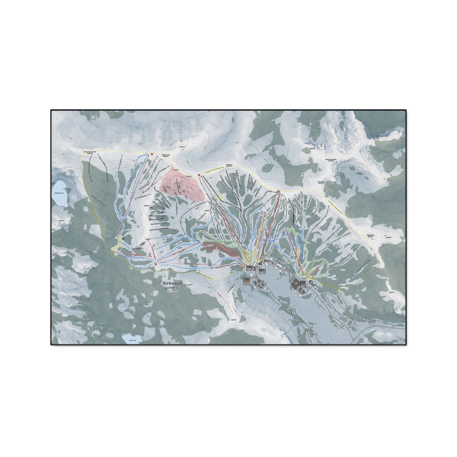 Kirkwood, California Ski Resort Map Heavy Duty Floor Mat