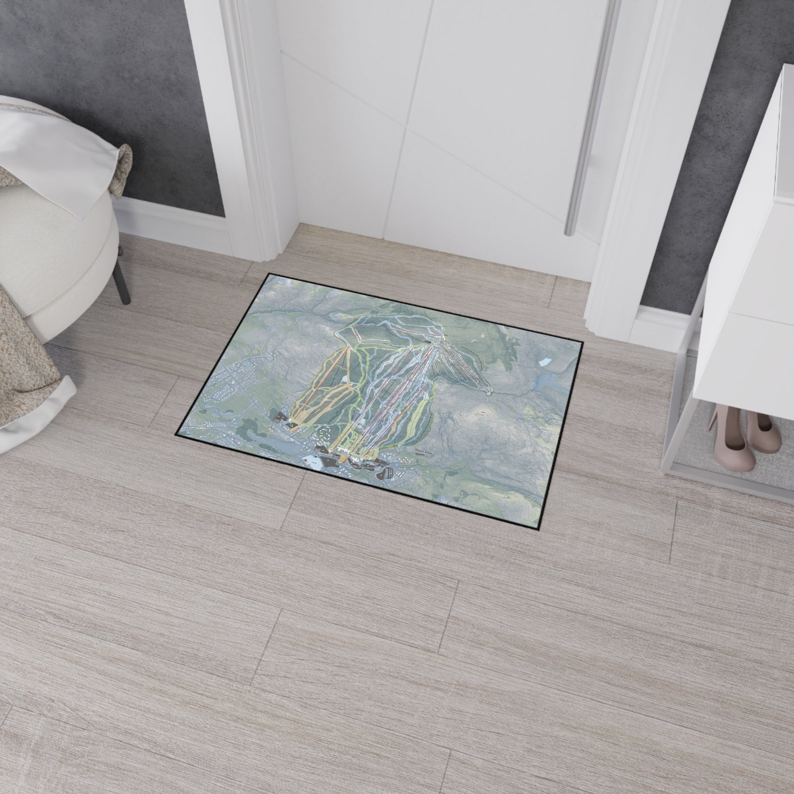 Mount Snow, Vermont Ski Resort Map Heavy Duty Floor Mat
