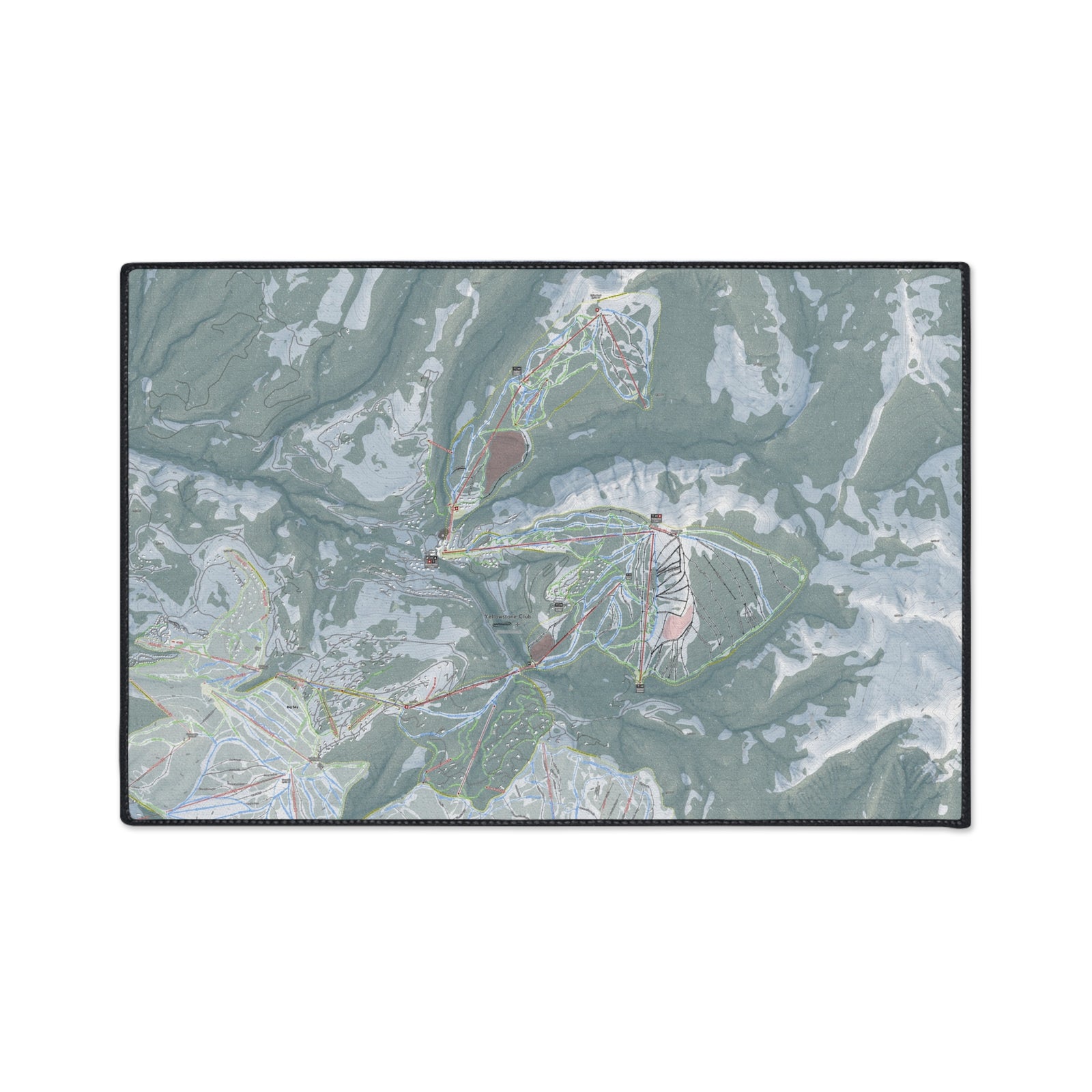 Yellowstone Club, Montana Ski Resort Map Heavy Duty Floor Mat