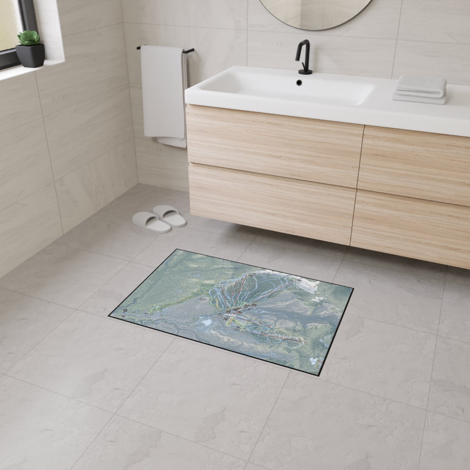 Stowe, Vermont Ski Resort Map Heavy Duty Floor Mat