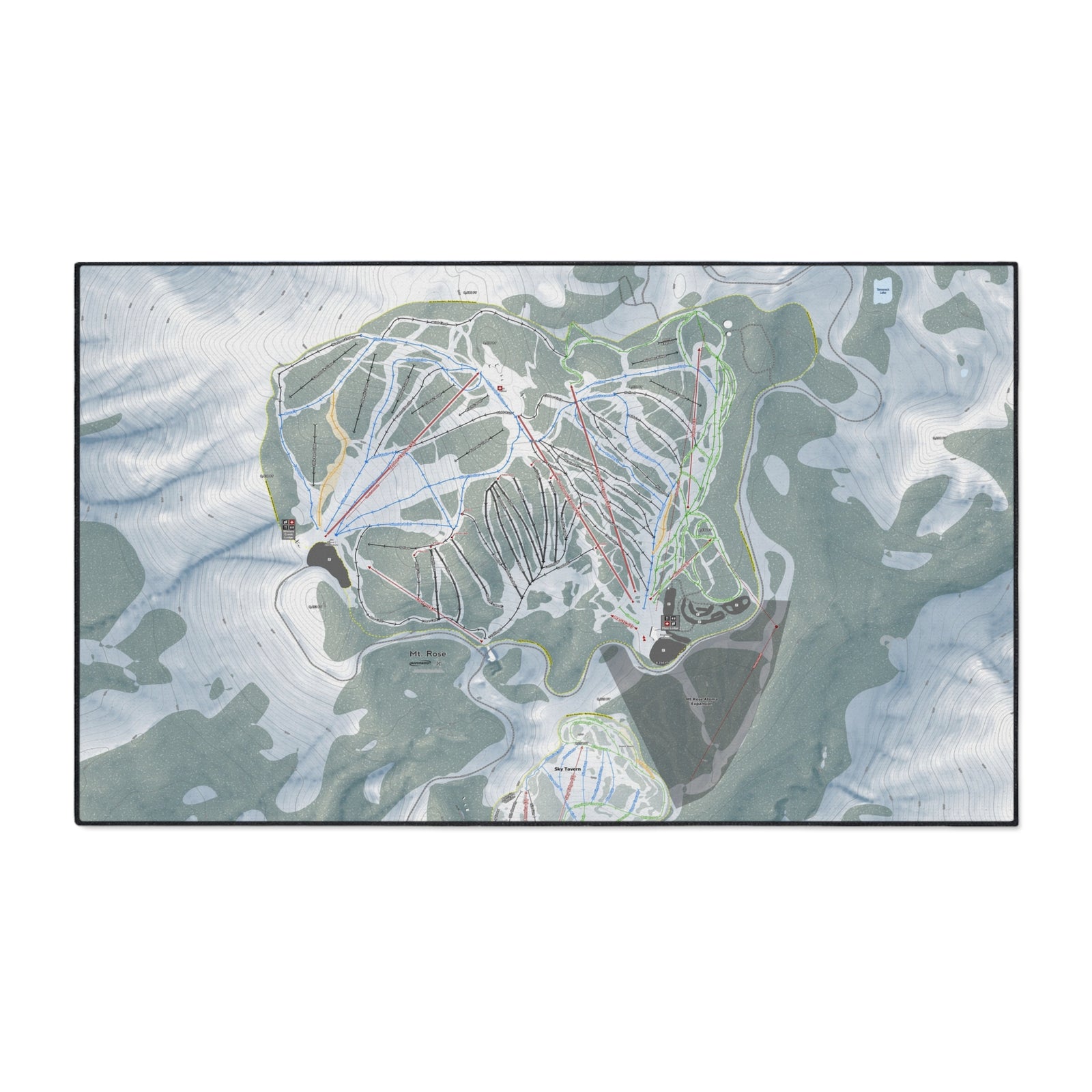 Mt Rose, Nevada Ski Resort Map Heavy Duty Floor Mat