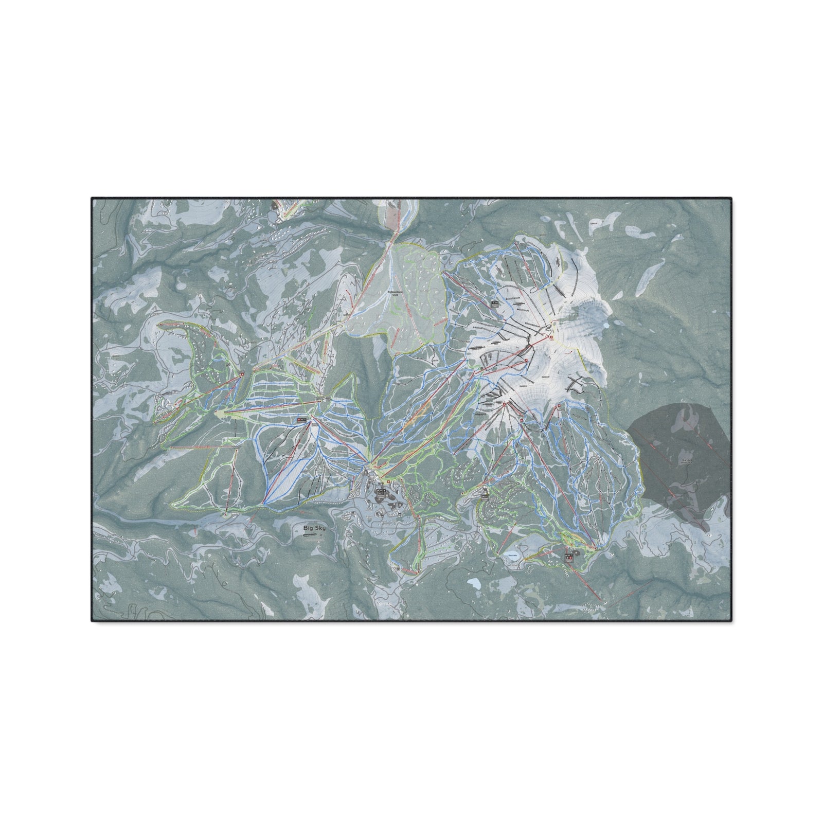 Big Sky, Montana Ski Resort Map Heavy Duty Floor Mat