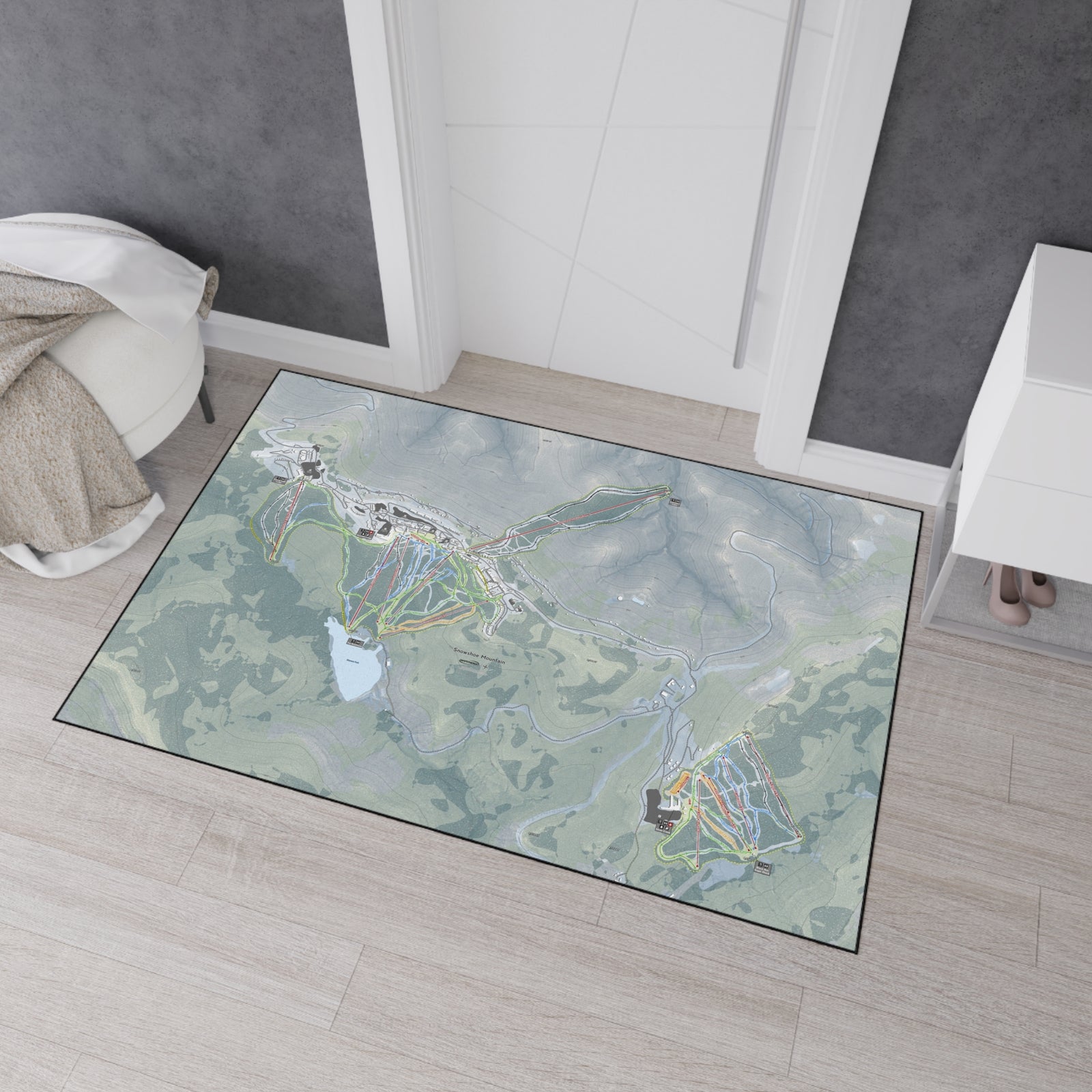 Snowshoe Mountain, West Virginia Ski Resort Map Heavy Duty Floor Mat